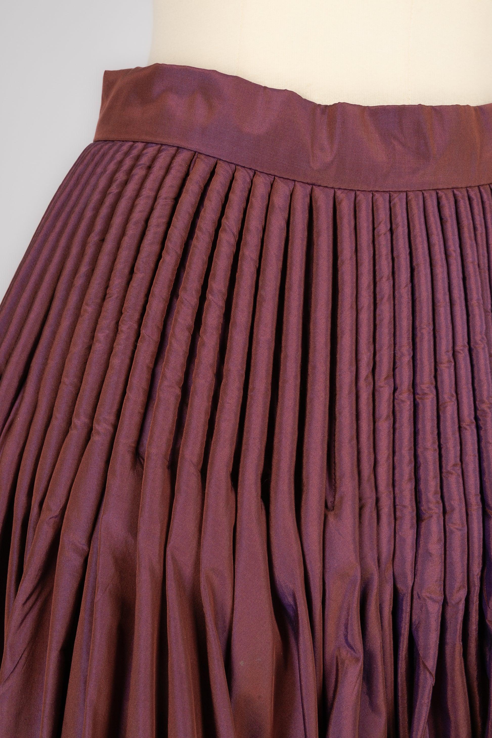Rochas Purple Silk Taffeta Maxi Skirt For Sale 1