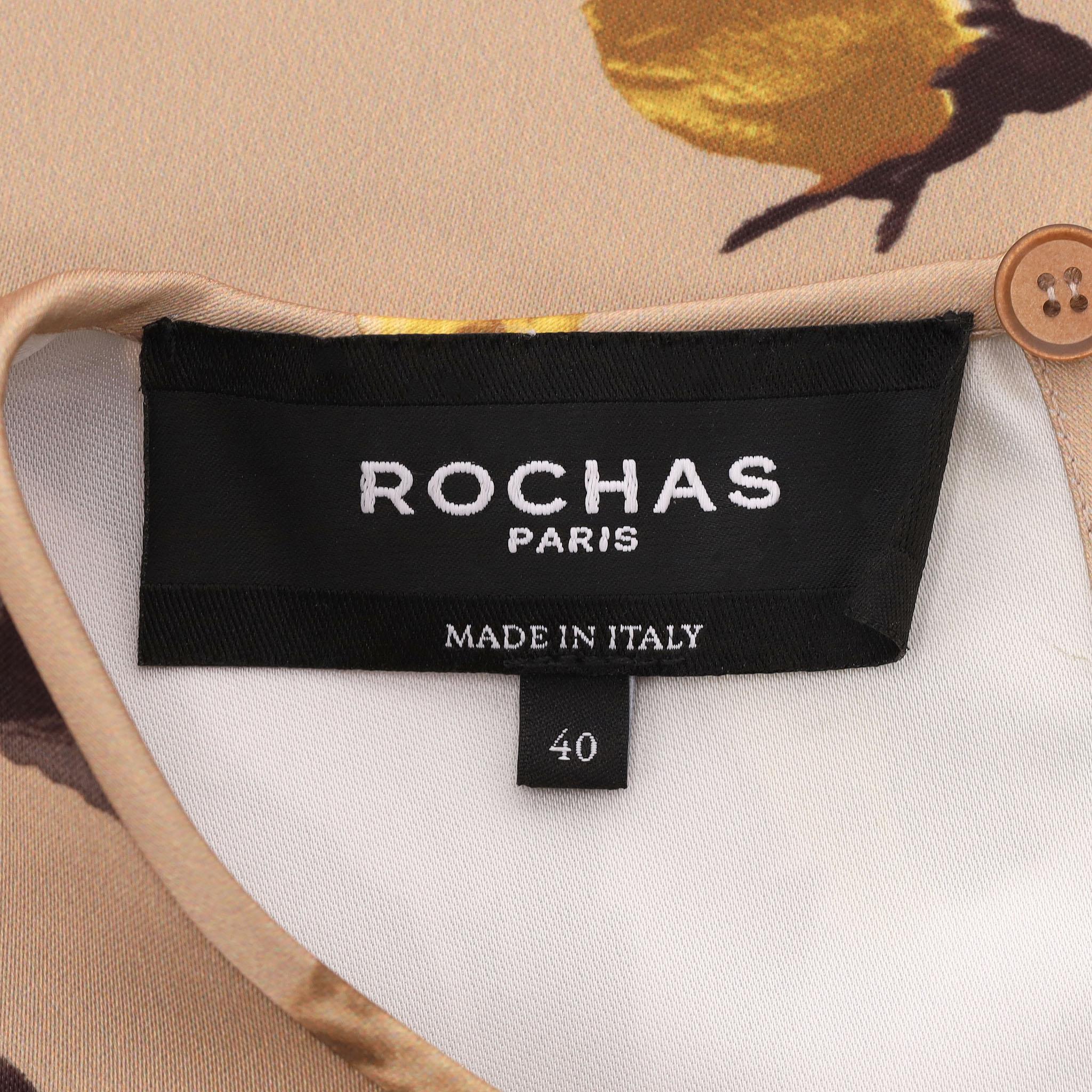 Top de satén con estampado de rosas Rochas en venta 1