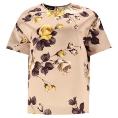 Rochas - Top en satin imprimé rose