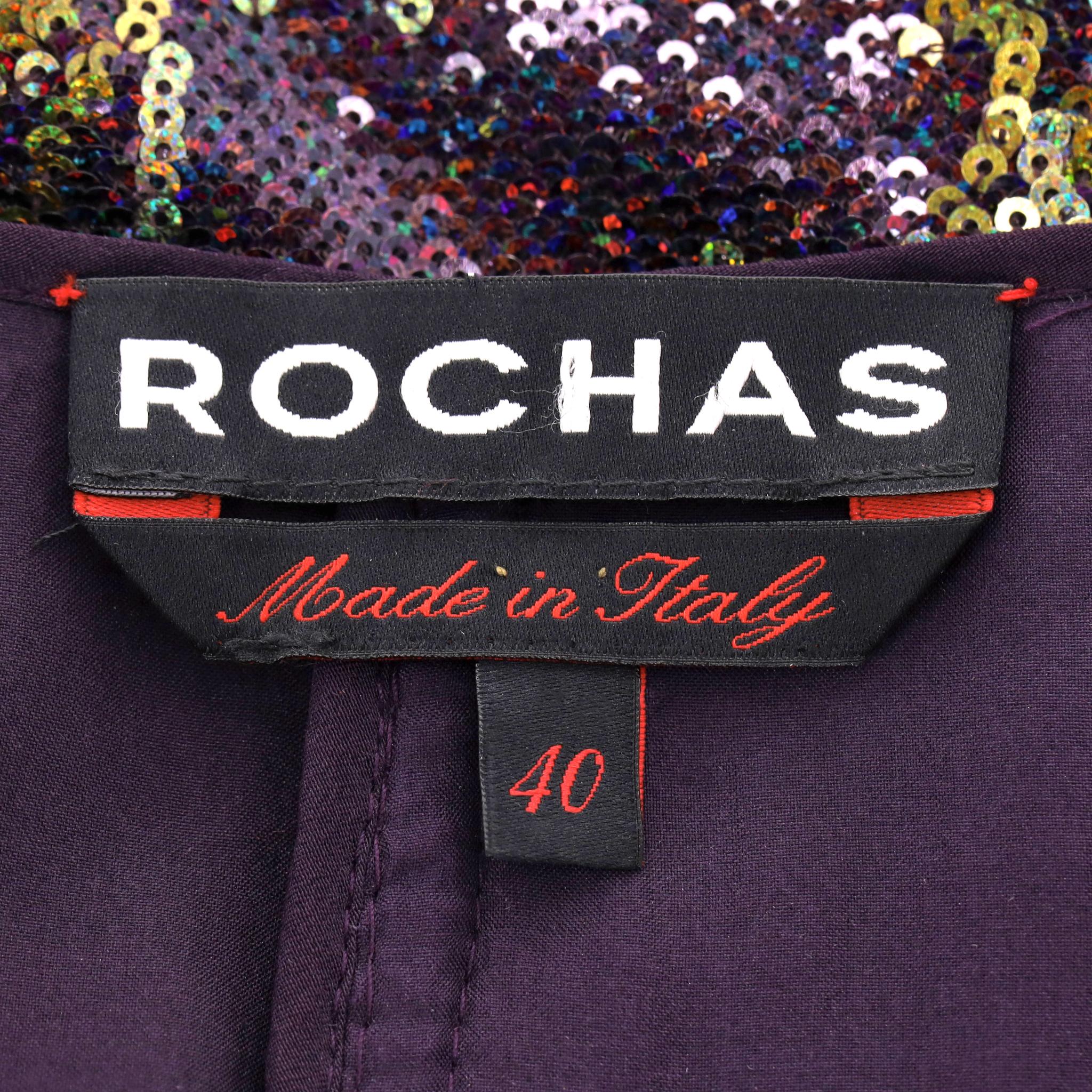 Rochas - Robe midi ornée de paillettes en vente 2