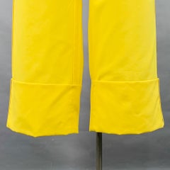 ROCHAS Size 10 Neon Yellow Wool Cuff Casual Pants