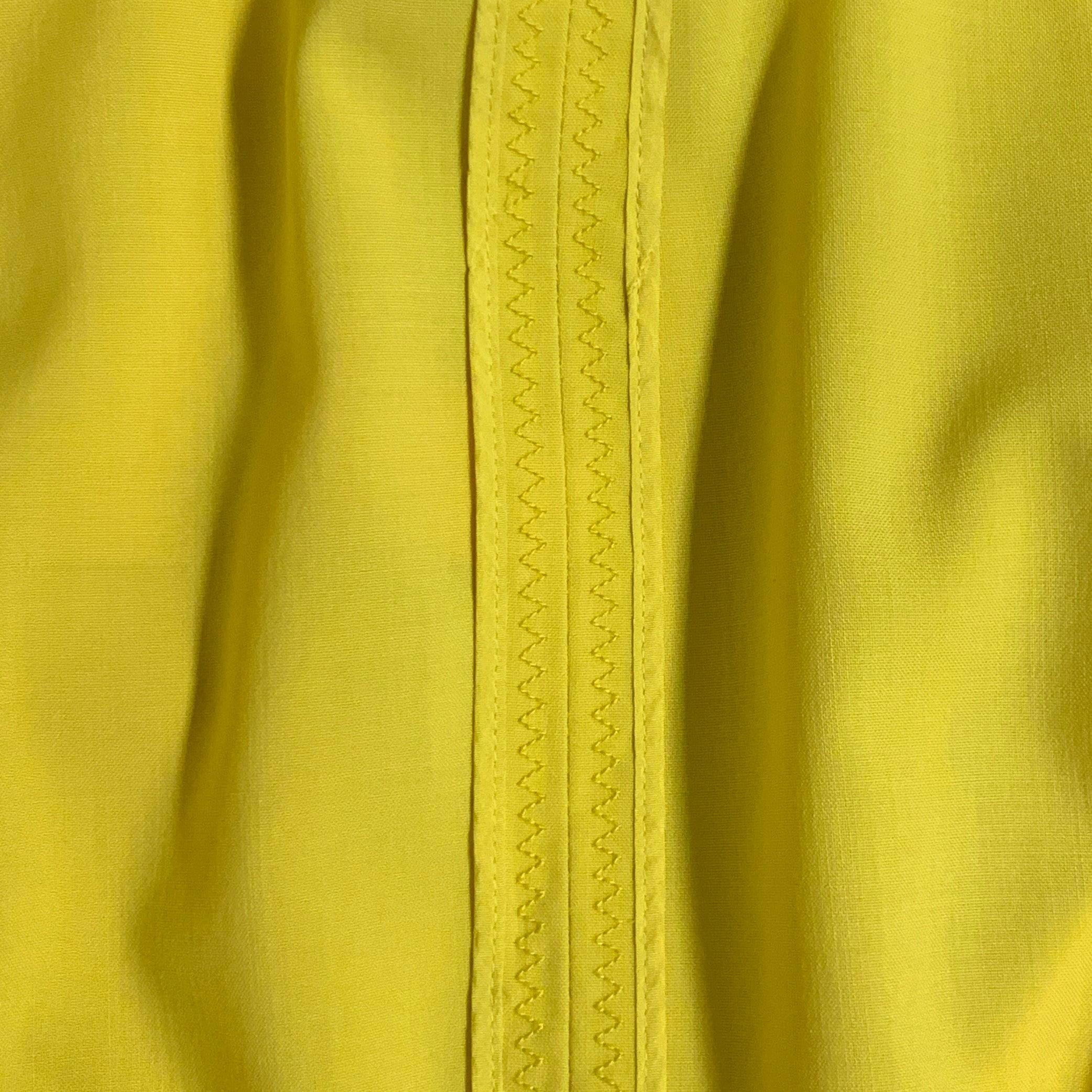 ROCHAS Size 10 Neon Yellow Wool Cuff Casual Pants For Sale 1