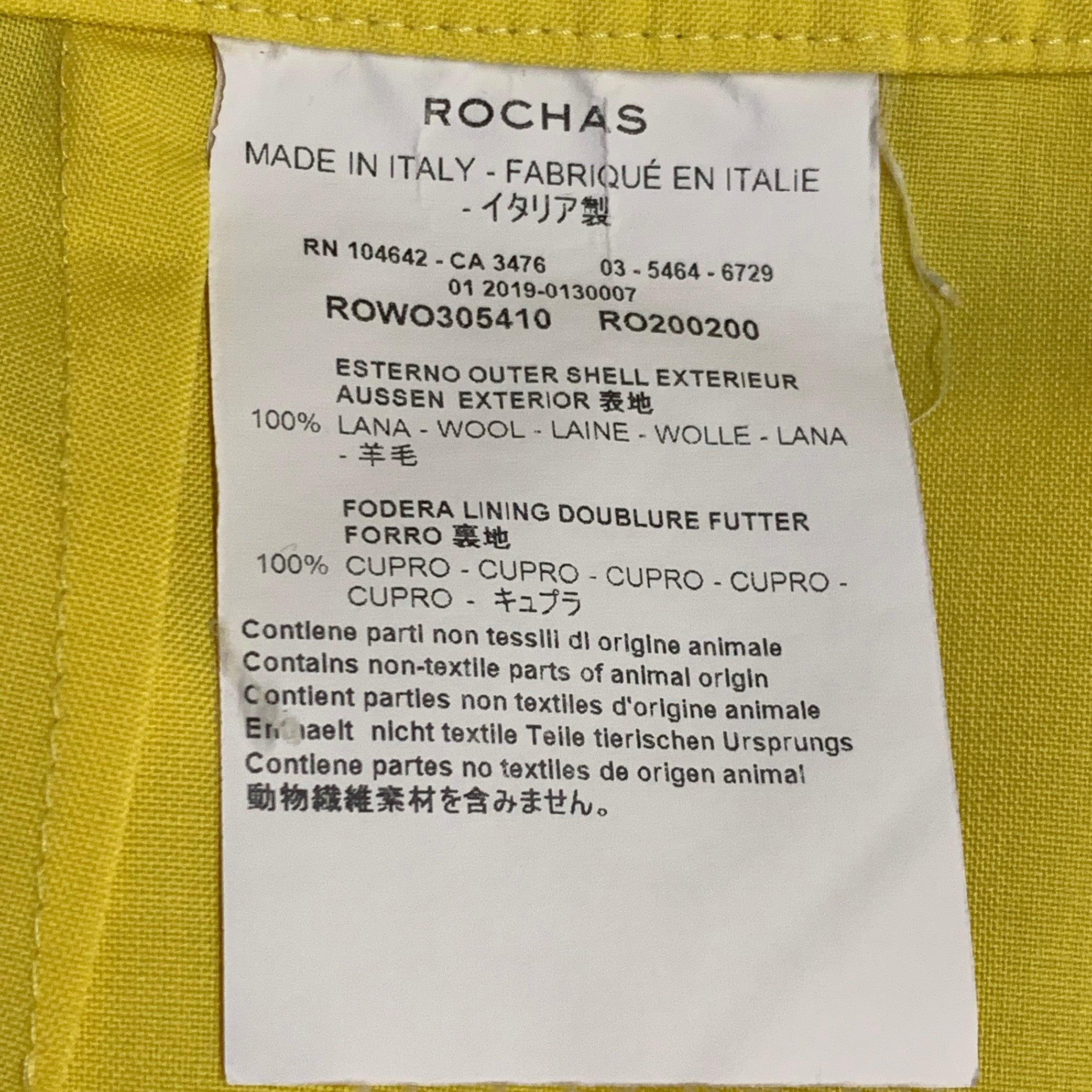 ROCHAS Size 10 Neon Yellow Wool Cuff Casual Pants For Sale 3