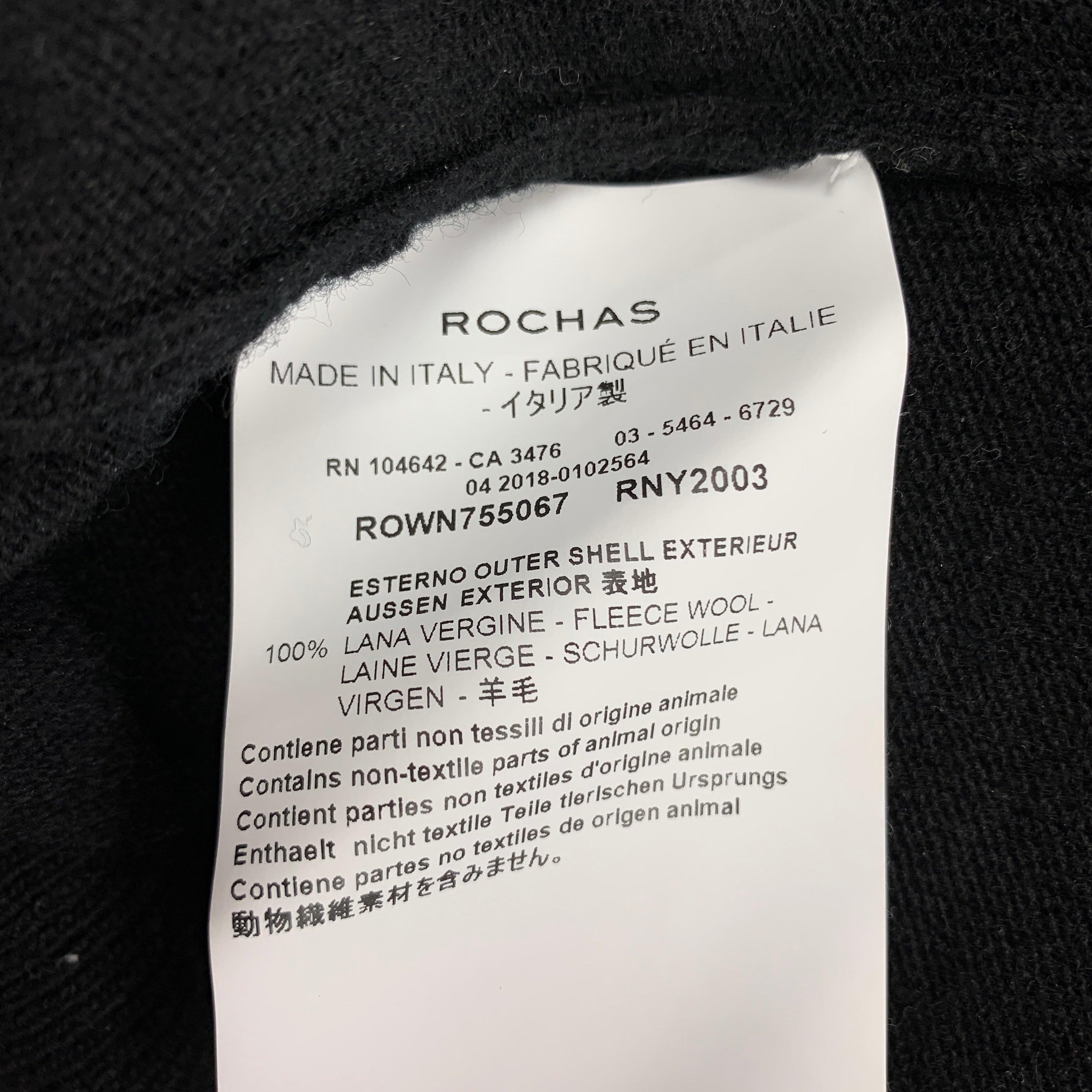 Women's ROCHAS Size 4 Black Wool Buttoned Polo Shirt For Sale