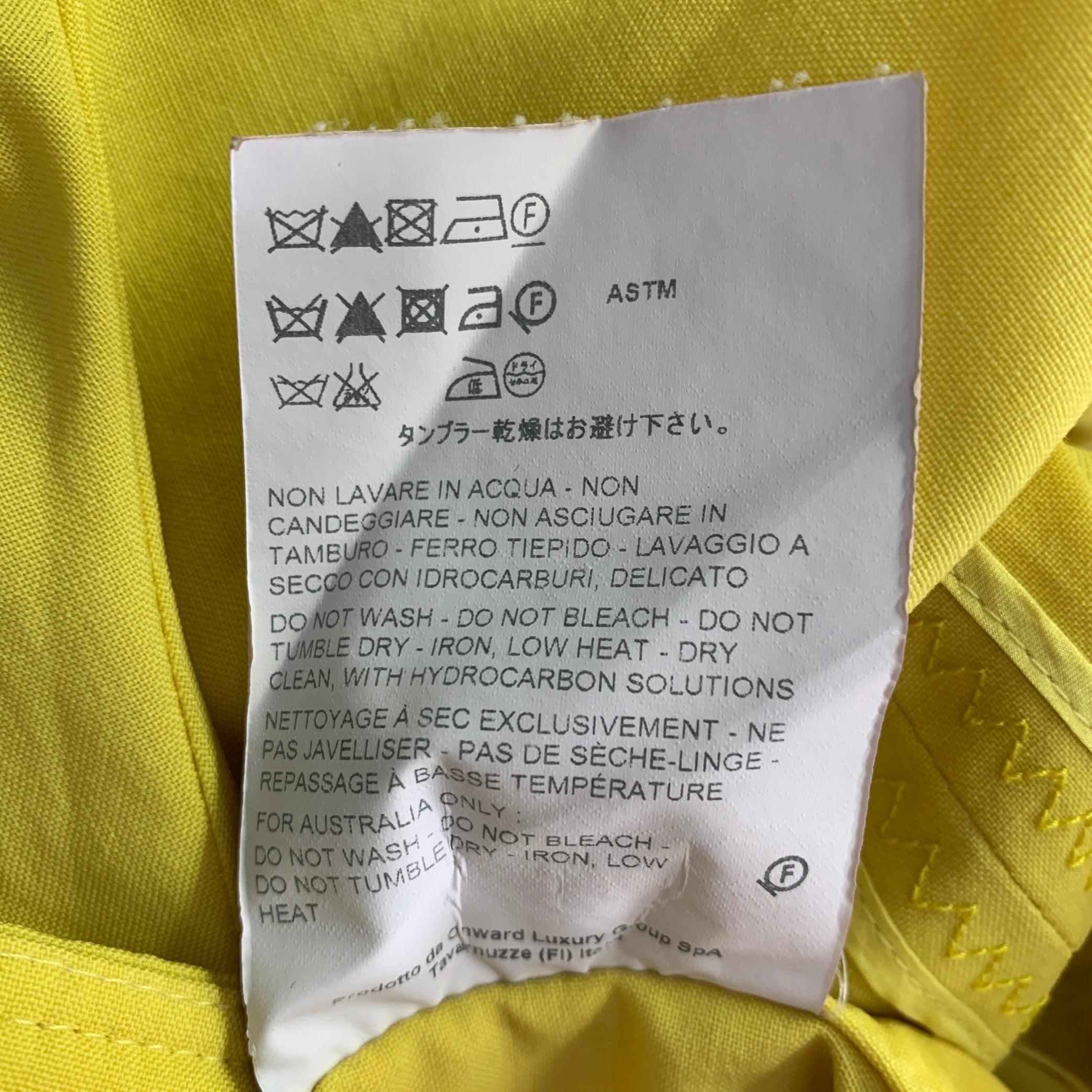 ROCHAS Size L Neon Yellow Wool Cropped Casual Pants For Sale 2