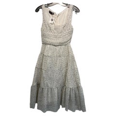 Rochas Sleeveless Dress Zipper Back Full Skirt Size 38