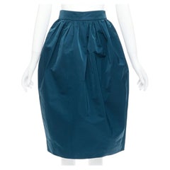 ROCHAS teal blue high waist full bubble midi cocktail skirt IT38 XS