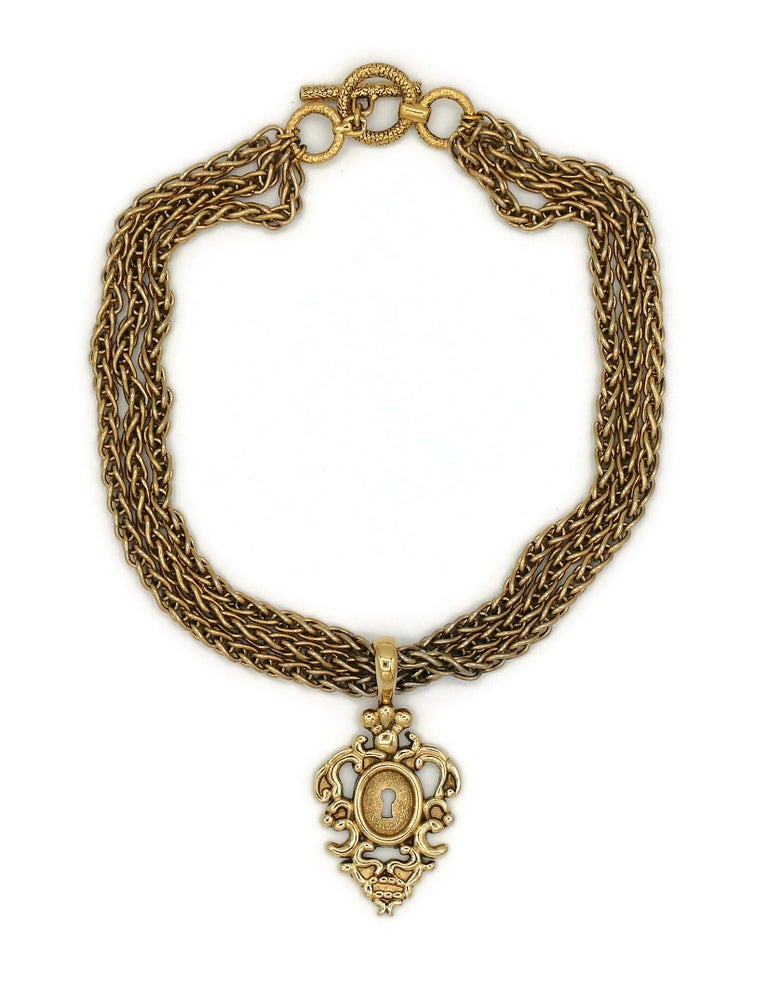 The Embossed Old English Lock Necklace