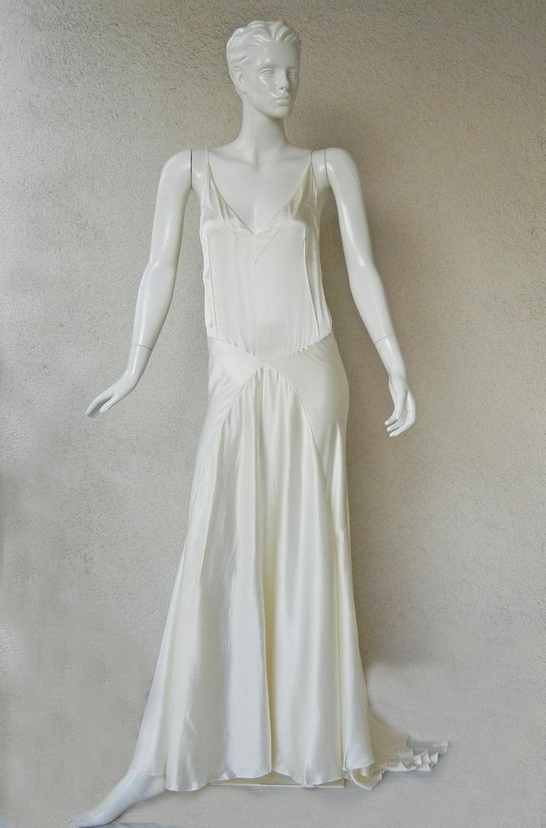 Rochas Vintage Inspired Harlow Bias Cut Silk Gown  NWT For Sale 1