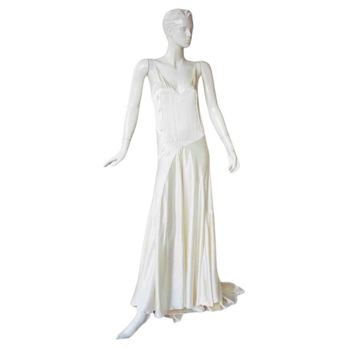 Rochas Vintage Inspired Harlow Bias Cut Silk Gown  NWT For Sale
