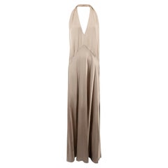 Vestido Rochas Mujer Beige Cuello Haltern abierto Espalda