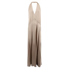 Rochas Women's Beige Halterneck Open Back Dress