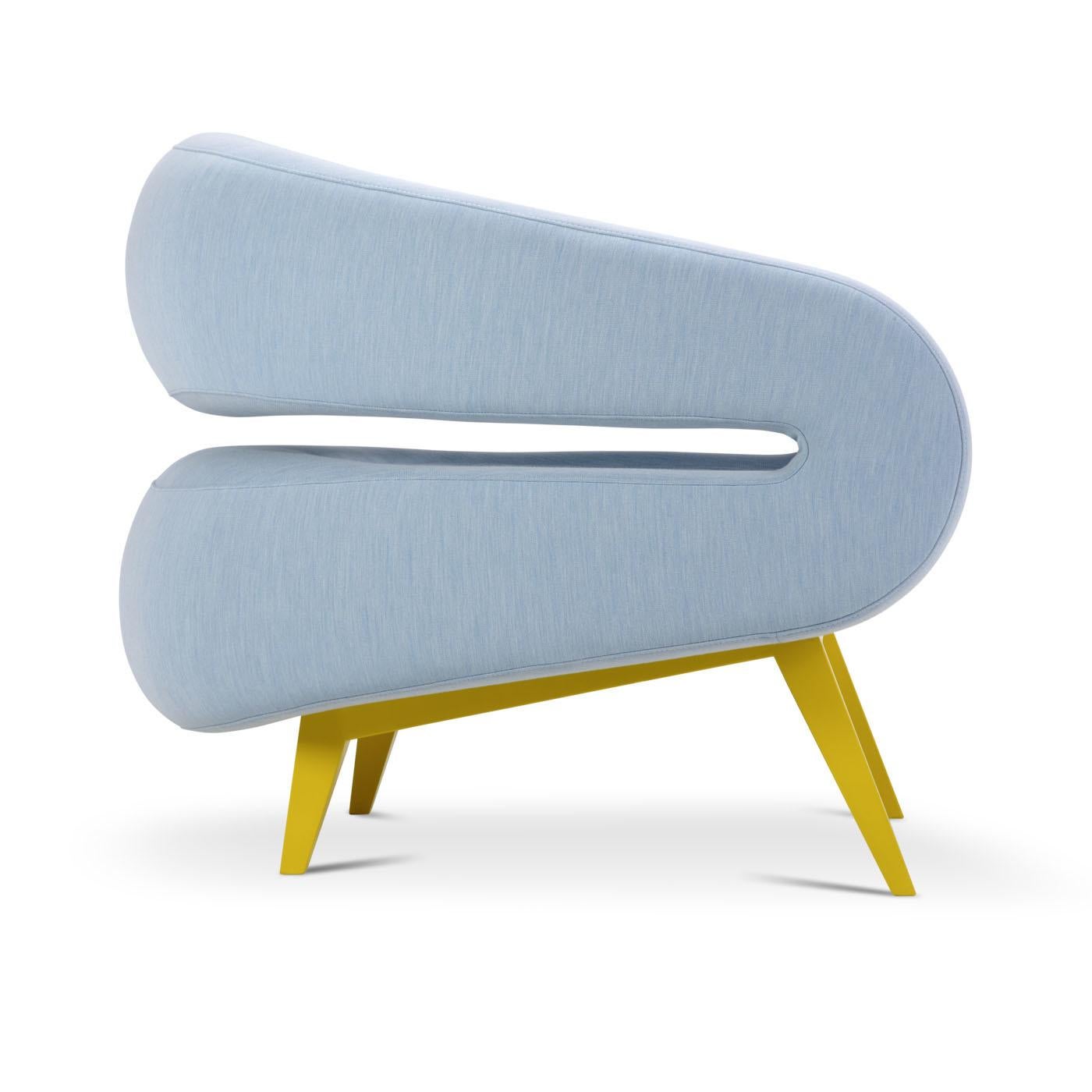 pale blue armchair