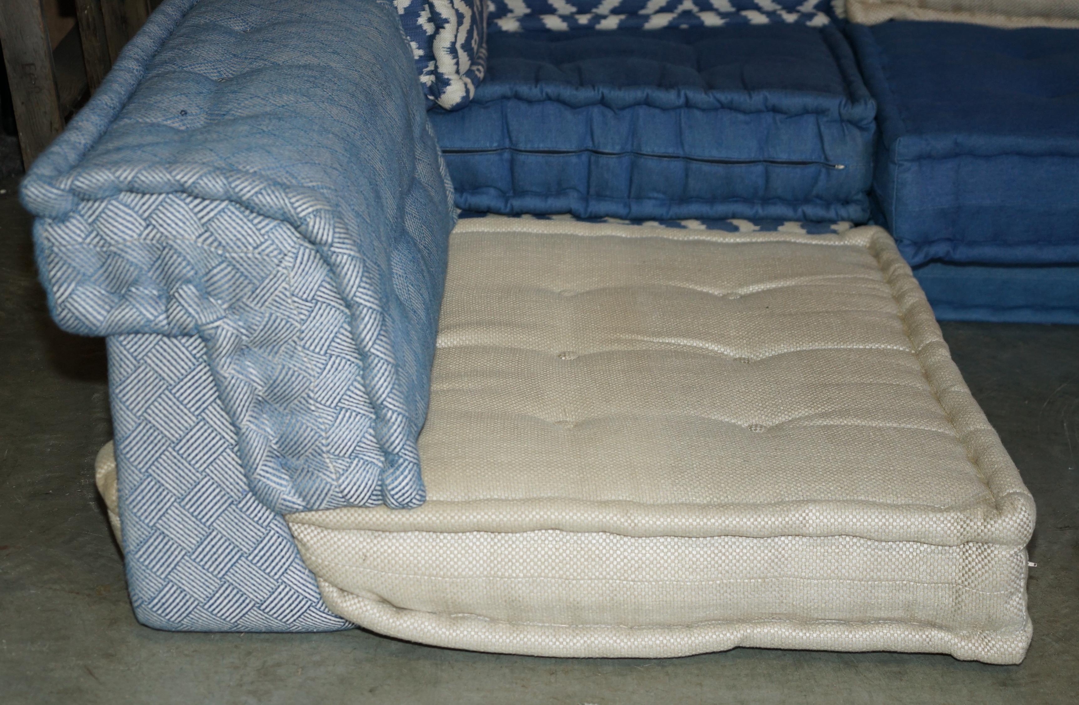 ROCHE BOBOIS 11 PiECE KENZO MAH JONG BY HANS HOPFER CORNER MODULAR SOFA SET For Sale 5