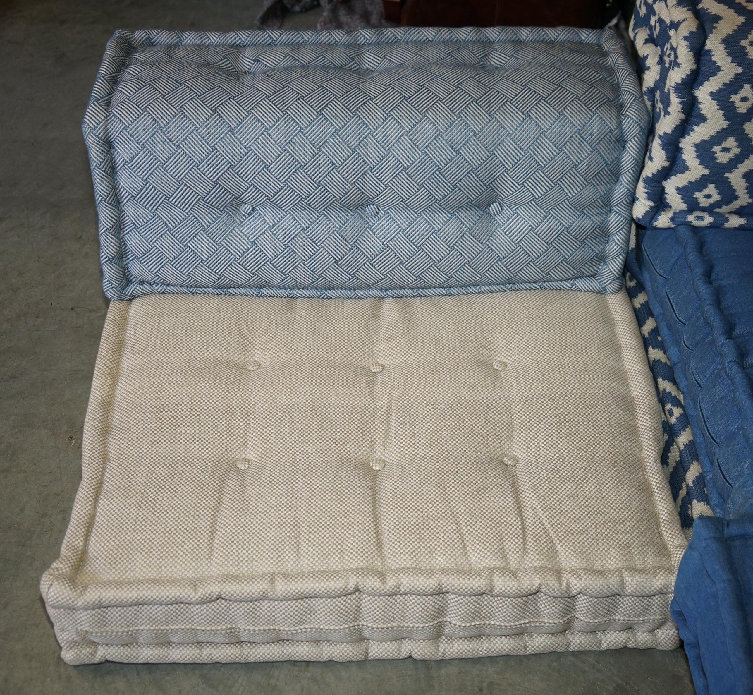 Hand-Crafted ROCHE BOBOIS 11 PiECE KENZO MAH JONG BY HANS HOPFER CORNER MODULAR SOFA SET For Sale