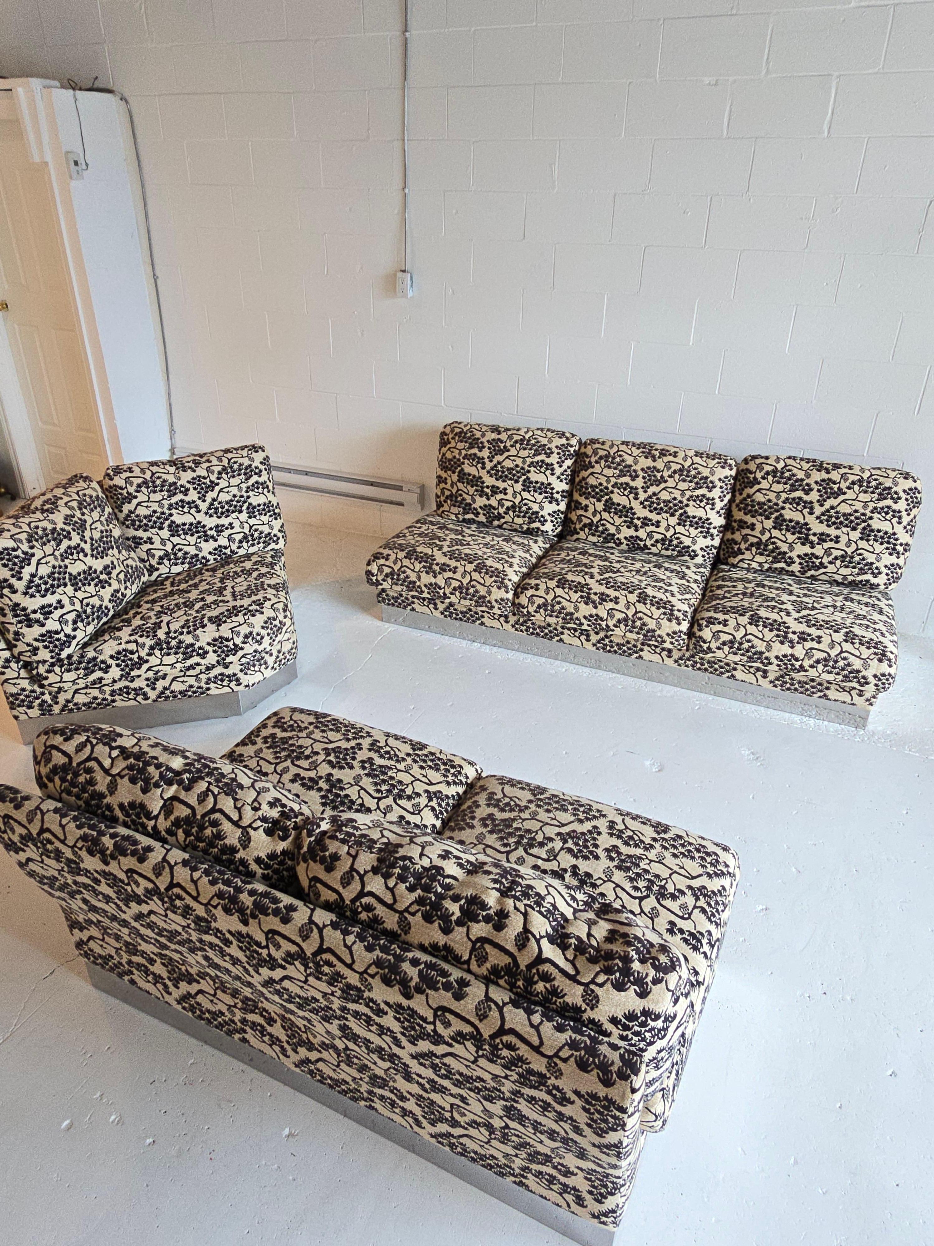 Aluminium Roche Bobois 1980s Modular Sectional Sofa Made in France en vente