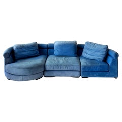 Roche Bobois 1990s blue leather modular Entre'Acte sectional sofa by Hans Hopfer