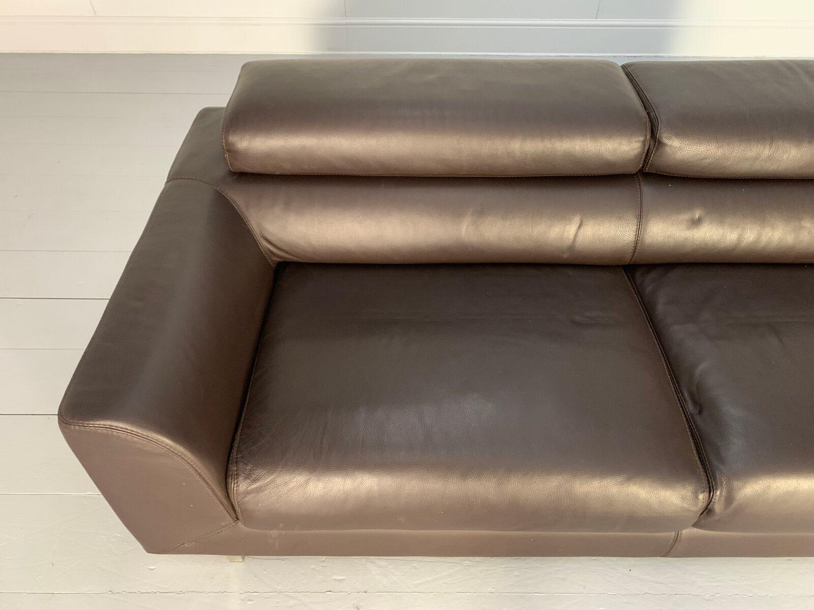 Canapé 3 places Roche Bobois  - En cuir Brown foncé 1