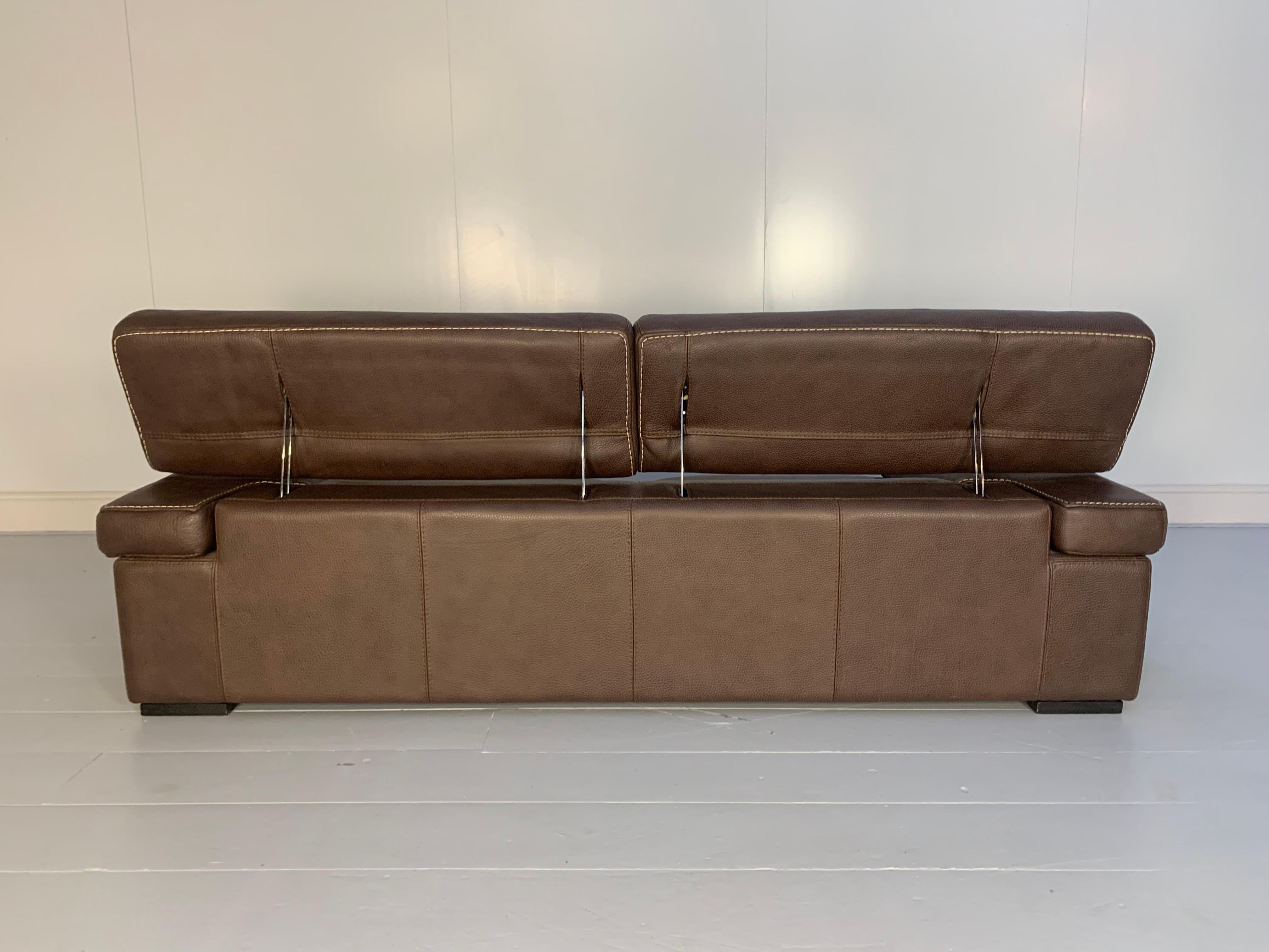 Roche Bobois 3-Seat Sofa in Dark Brown Leather 4