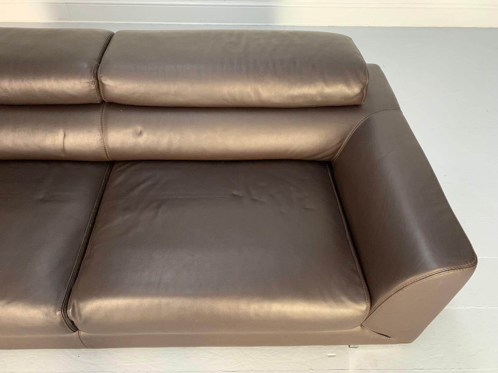 Canapé 3 places Roche Bobois  - En cuir Brown foncé 2