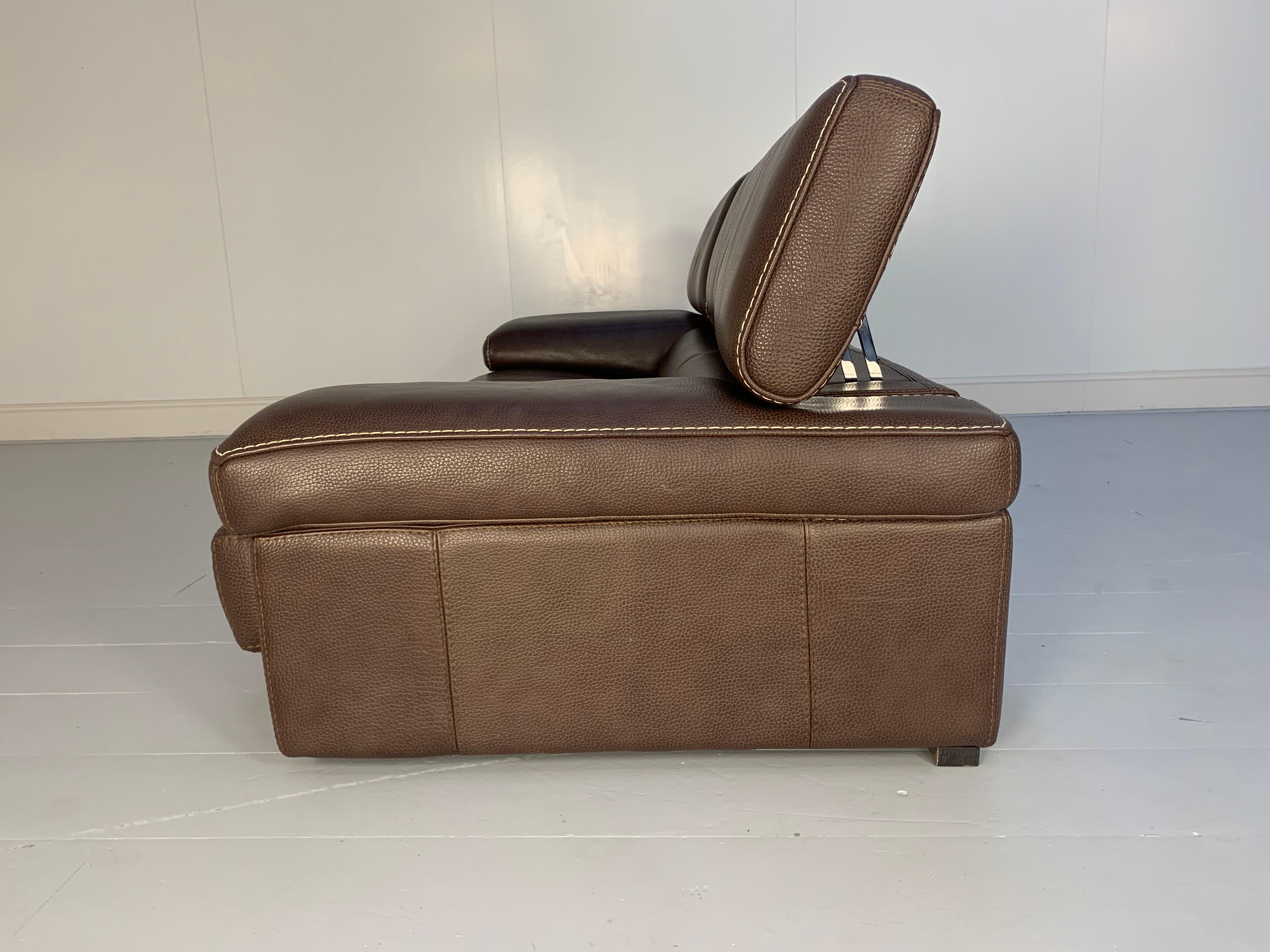 Roche Bobois 3-Seat Sofa in Dark Brown Leather 5