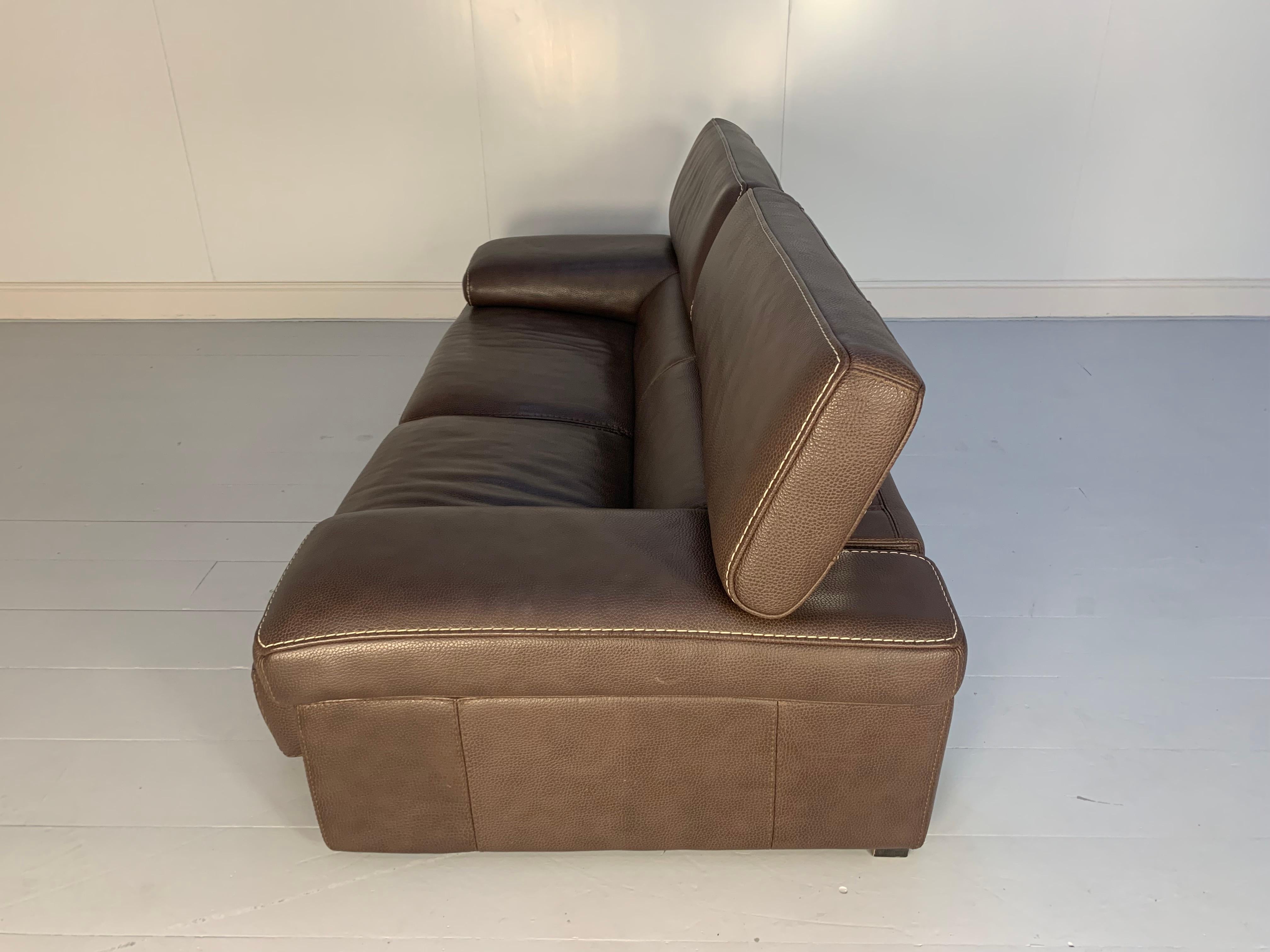 Roche Bobois 3-Seat Sofa in Dark Brown Leather 6