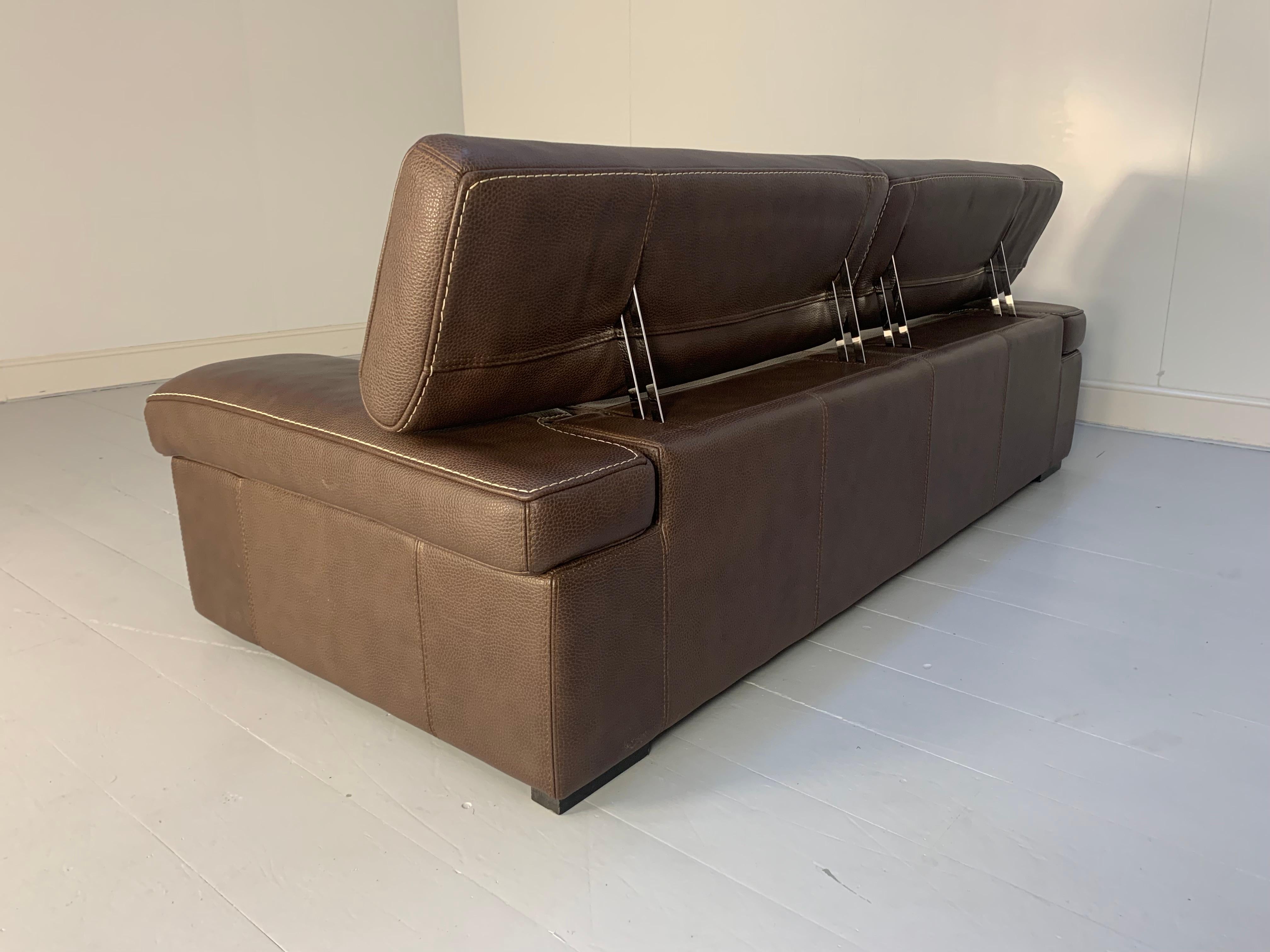 Roche Bobois 3-Seat Sofa in Dark Brown Leather 7