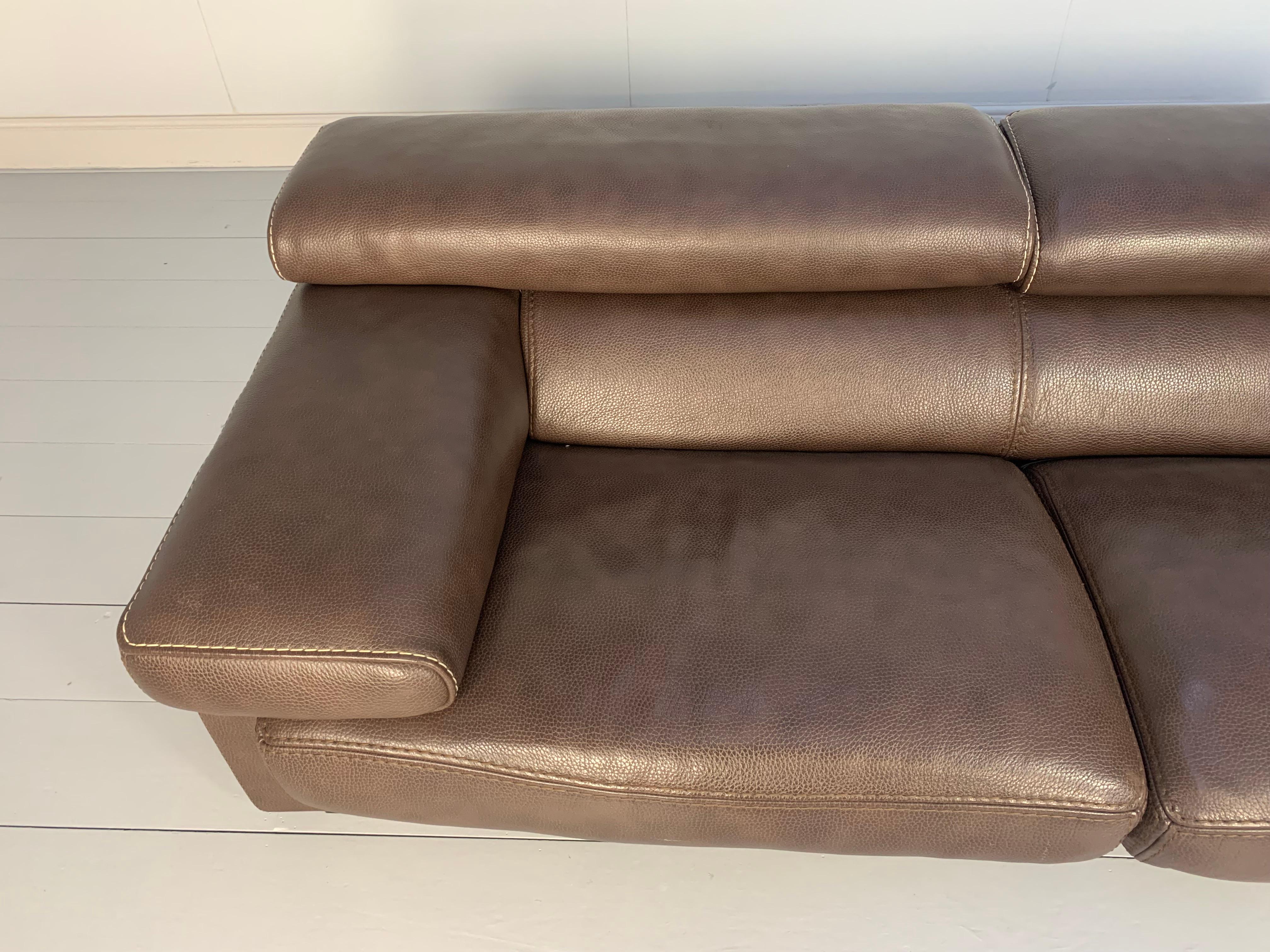 Roche Bobois 3-Seat Sofa in Dark Brown Leather 8