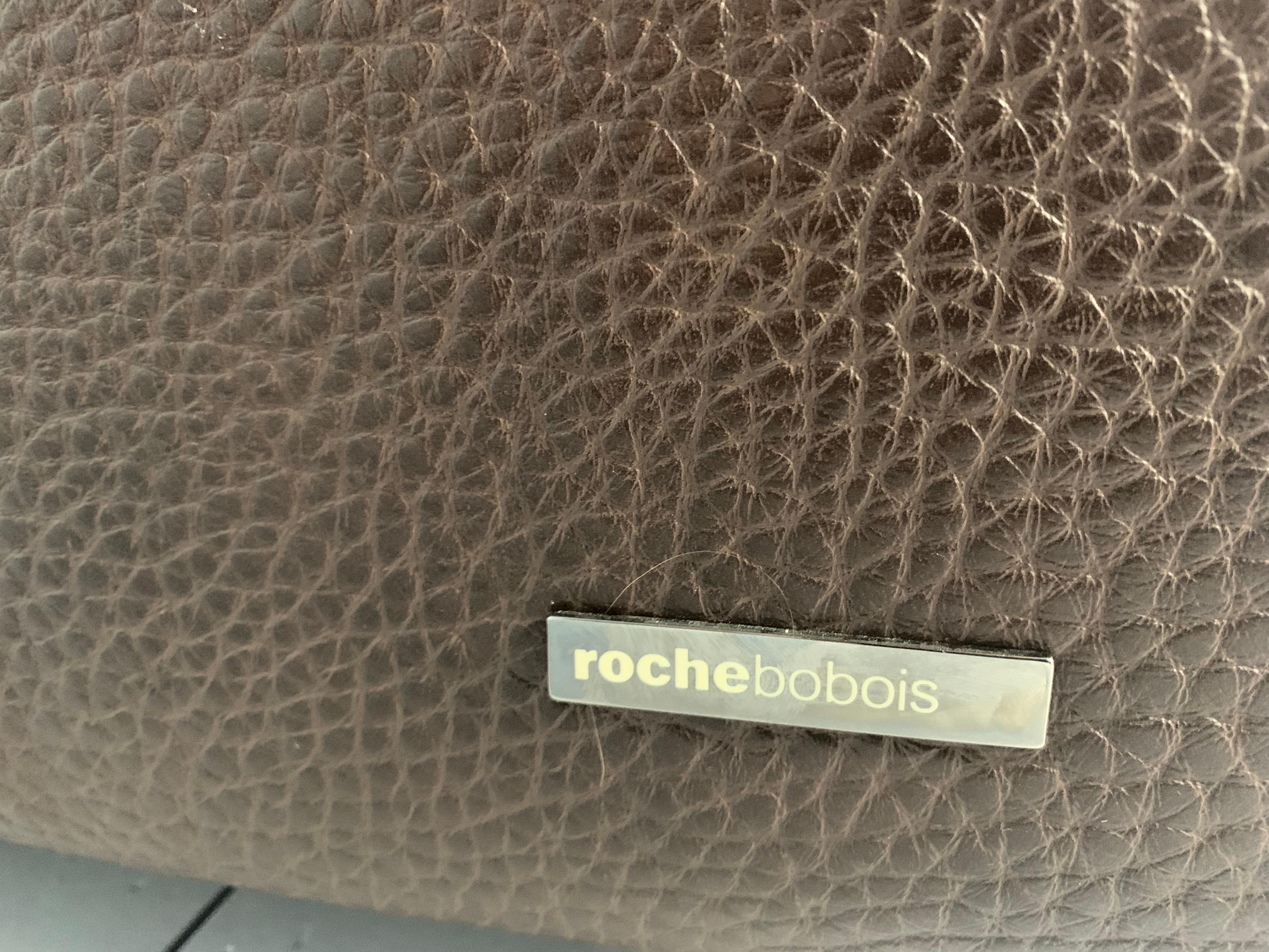 Roche Bobois 3-Seat Sofa in Dark Brown Leather 10