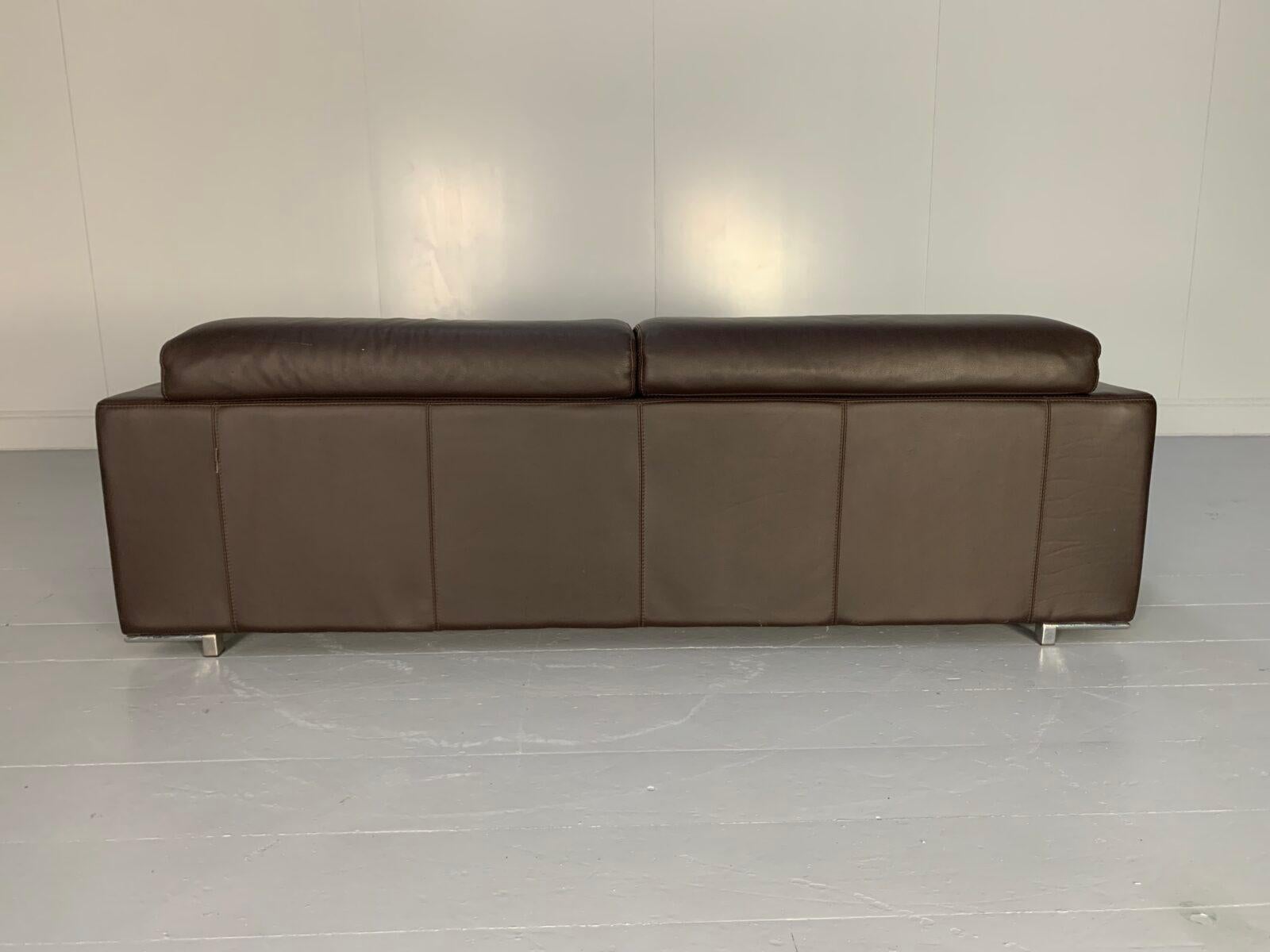 Canapé 3 places Roche Bobois  - En cuir Brown foncé 8