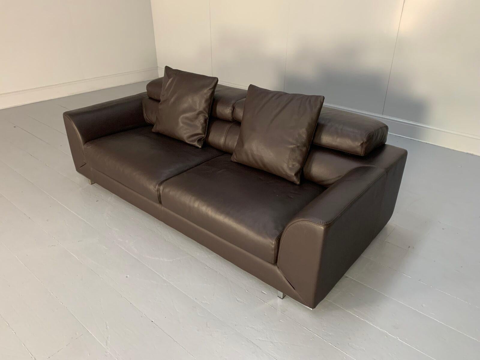 Canapé 3 places Roche Bobois  - En cuir Brown foncé Bon état à Barrowford, GB