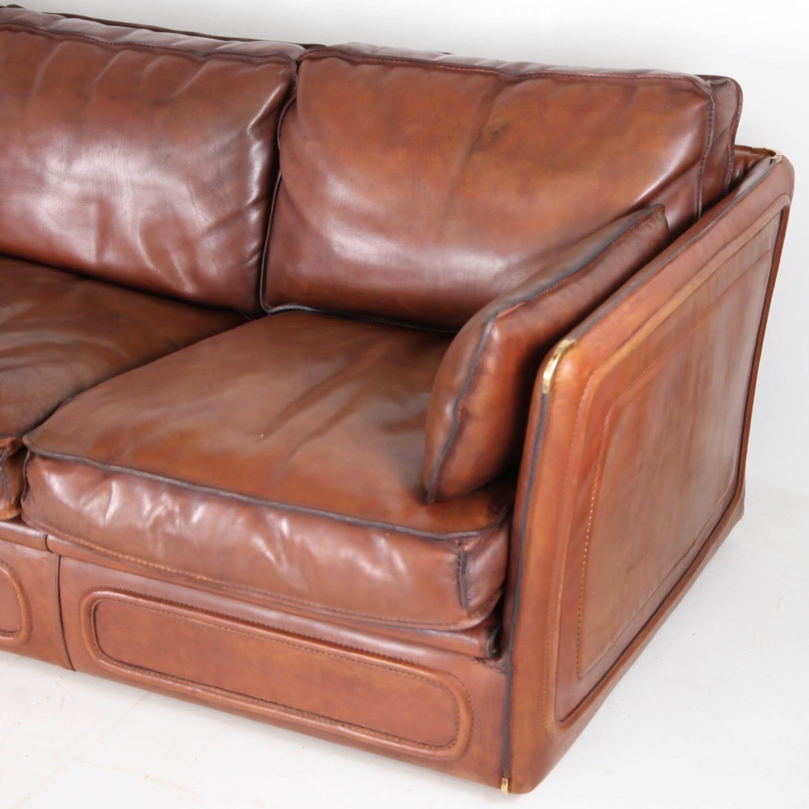 Divano in pelle a 3 posti di Roche Bobois in vendita 6