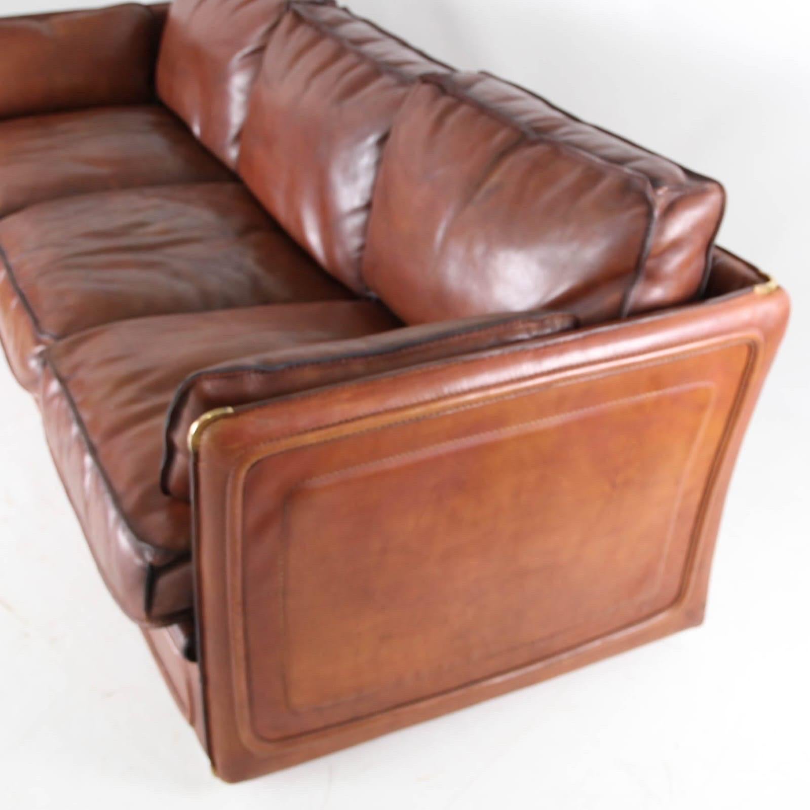 Fine XX secolo Divano in pelle a 3 posti di Roche Bobois in vendita