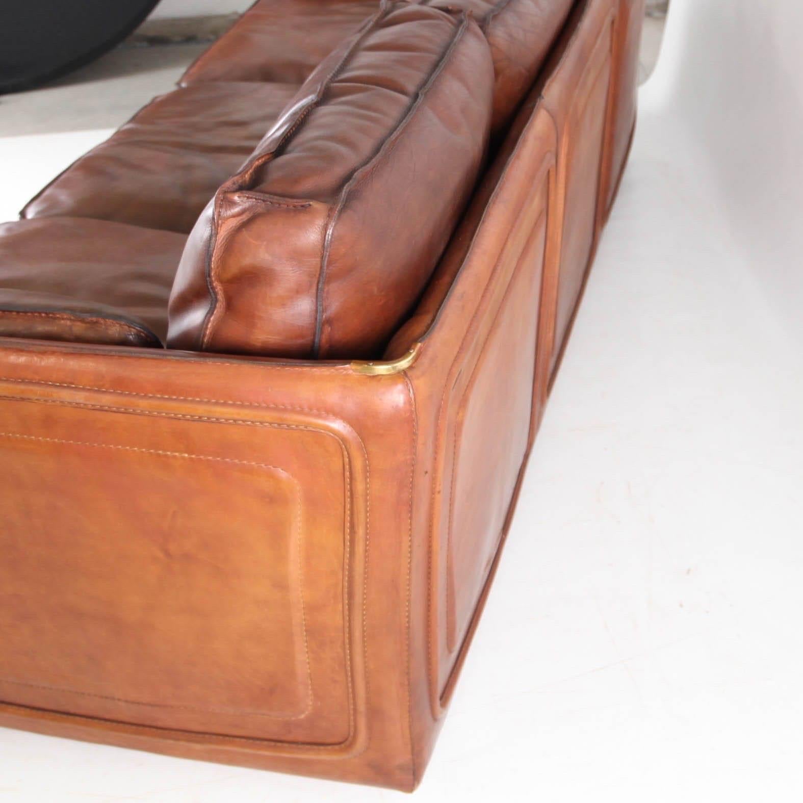 Pelle Divano in pelle a 3 posti di Roche Bobois in vendita