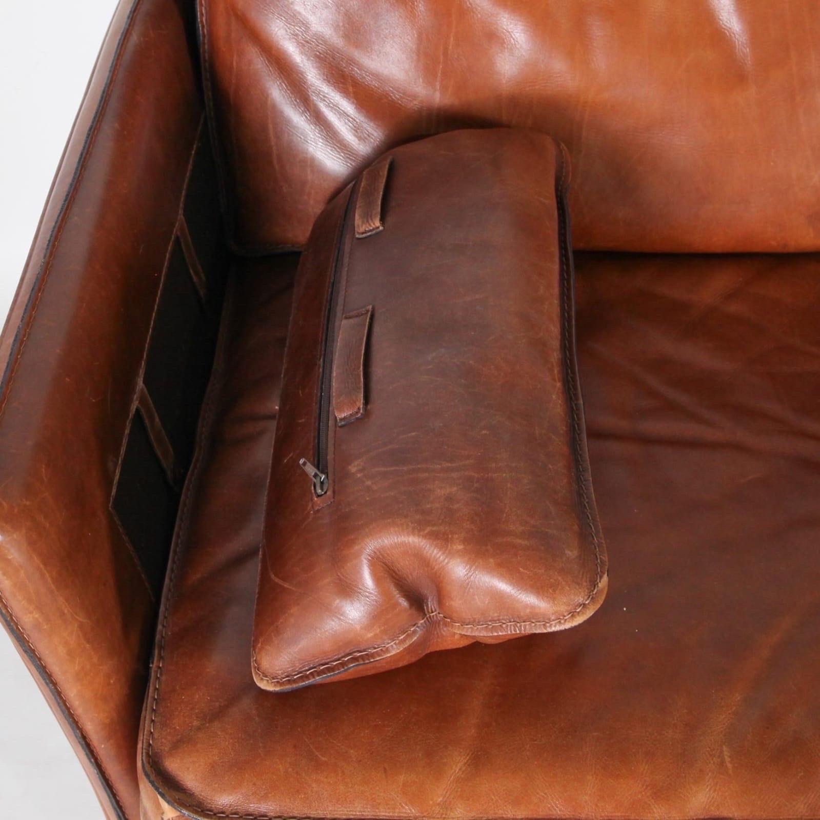Roche Bobois 3 seaters leather sofa 3