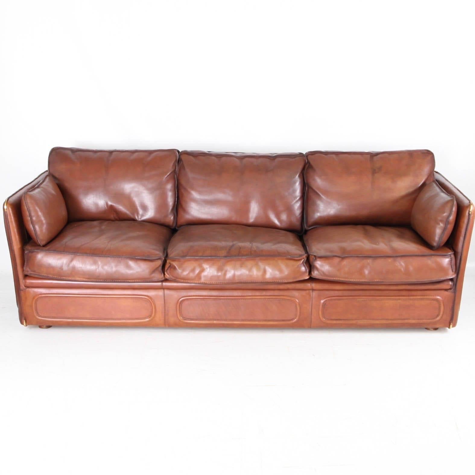 Divano in pelle a 3 posti di Roche Bobois in vendita 4
