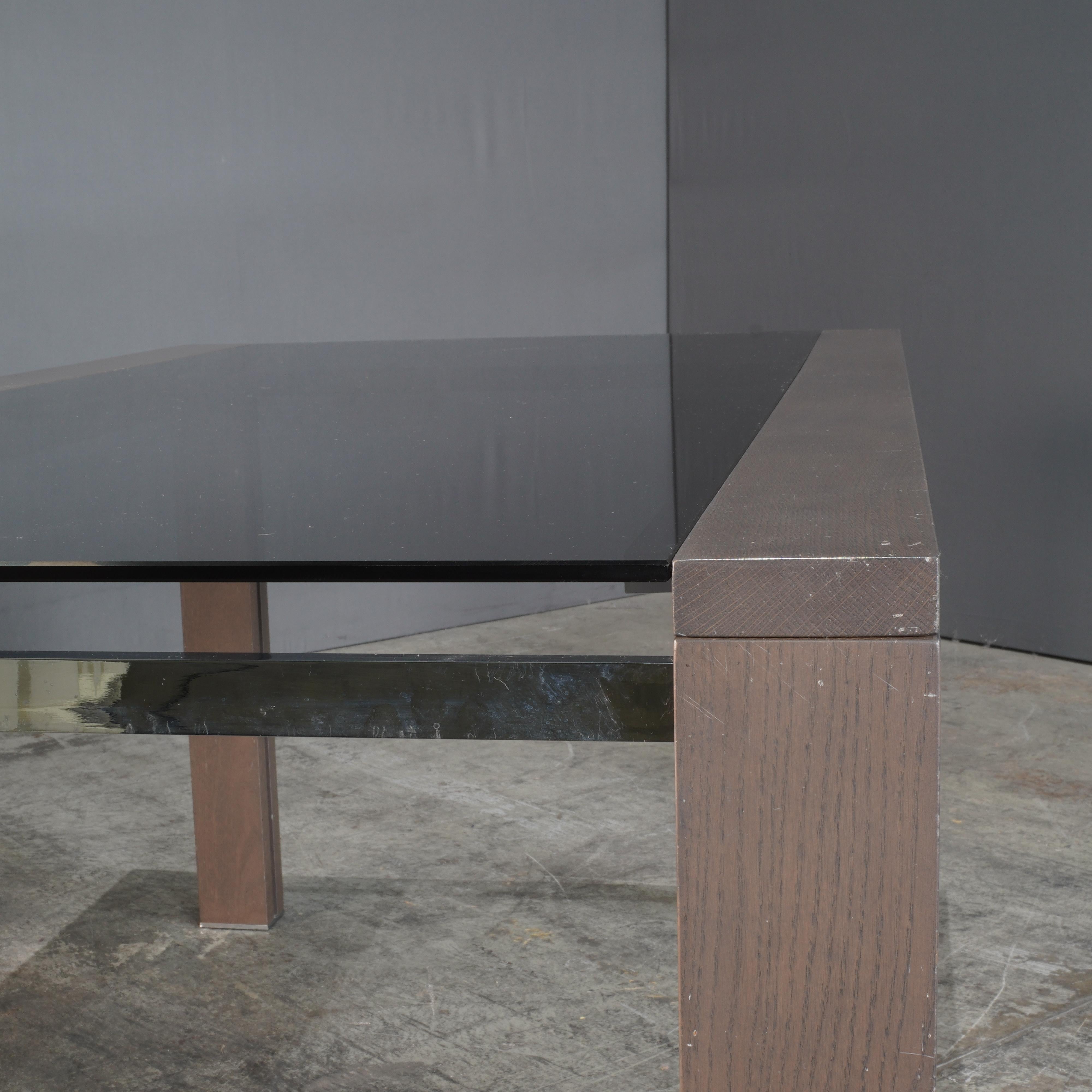 Table de salle à manger à caisson en anthracite et verre fumé Roche Bobois en vente 5