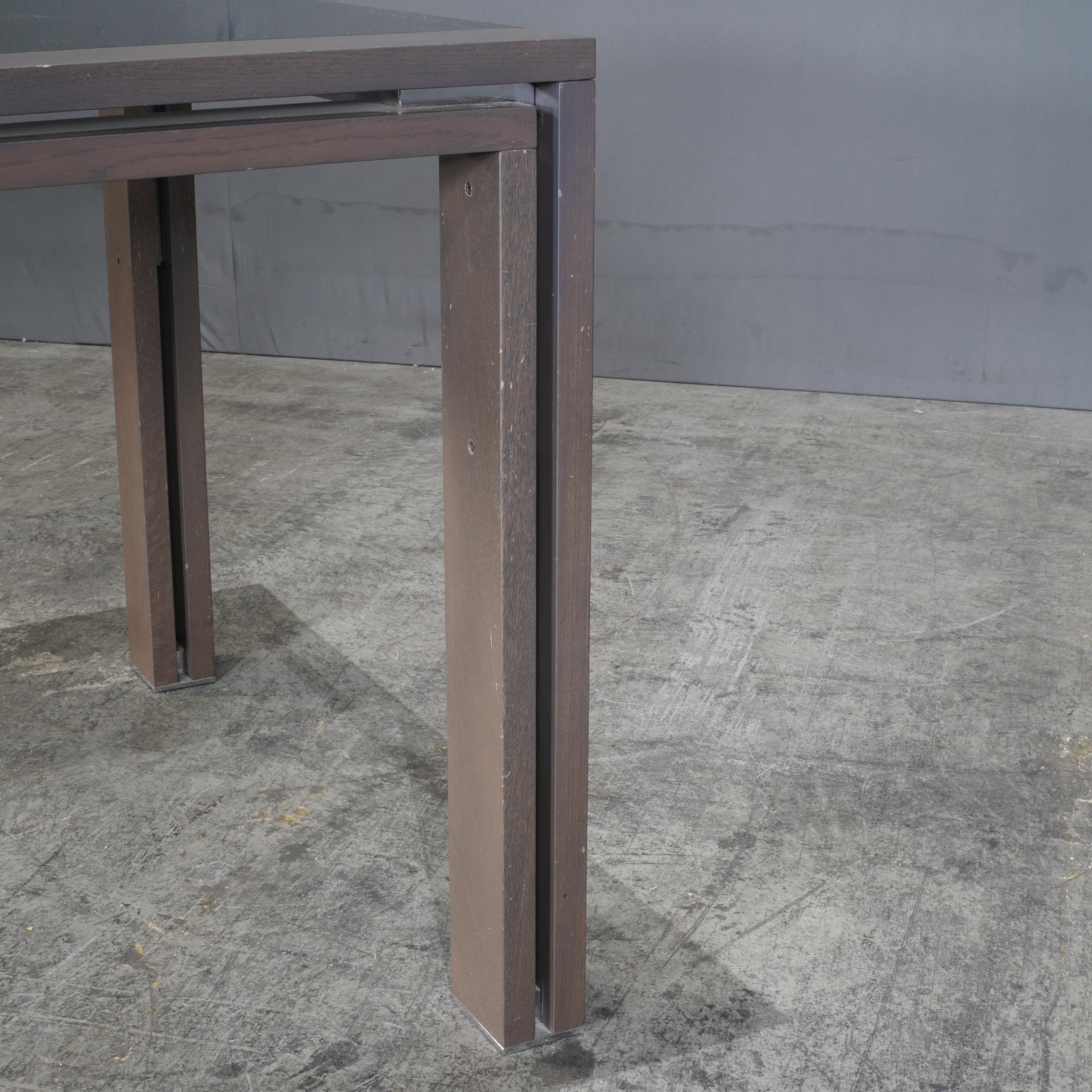 Table de salle à manger à caisson en anthracite et verre fumé Roche Bobois en vente 6
