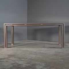 Roche Bobois Anthracite and Smoked Glass Box Dining Table