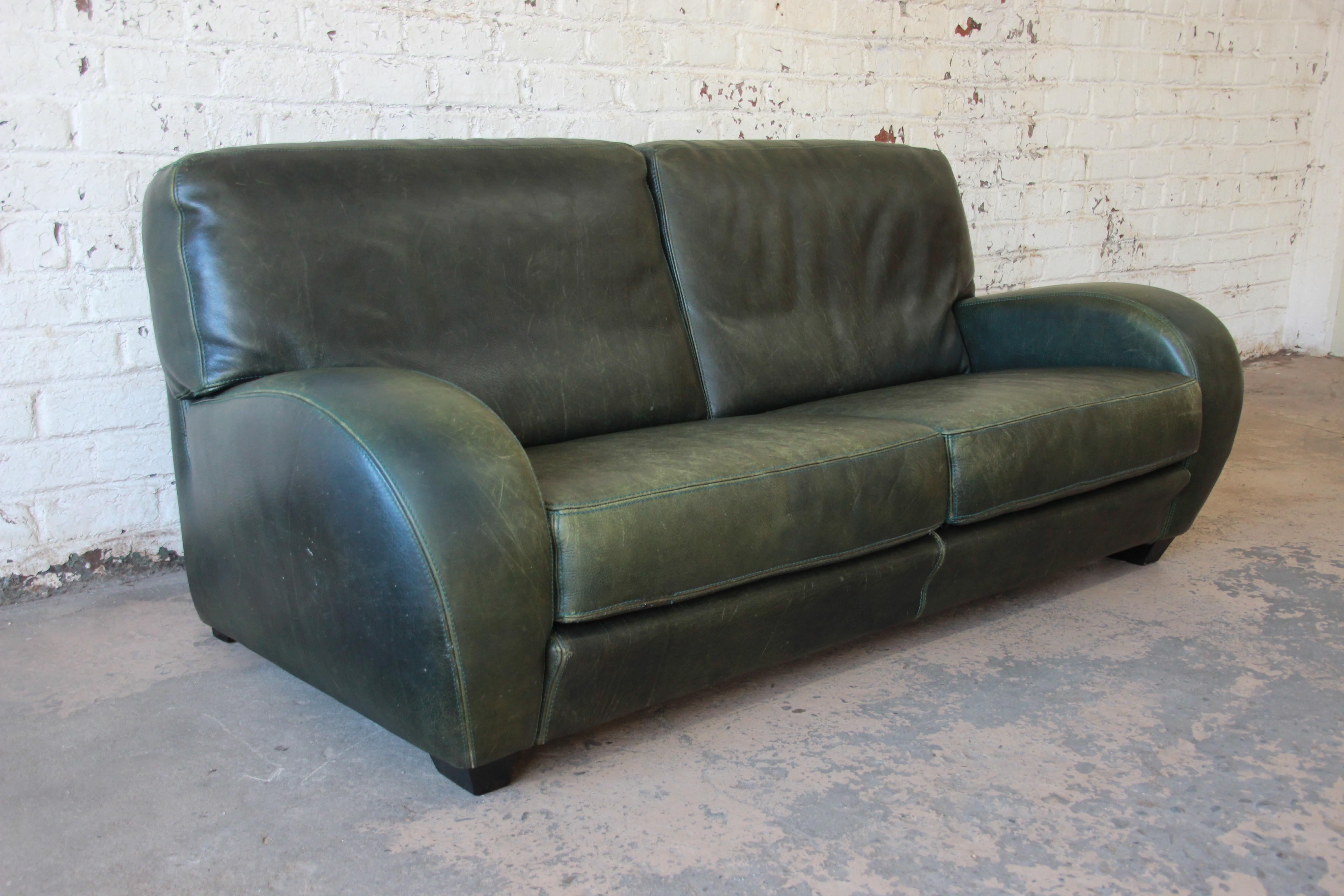 green art deco couch