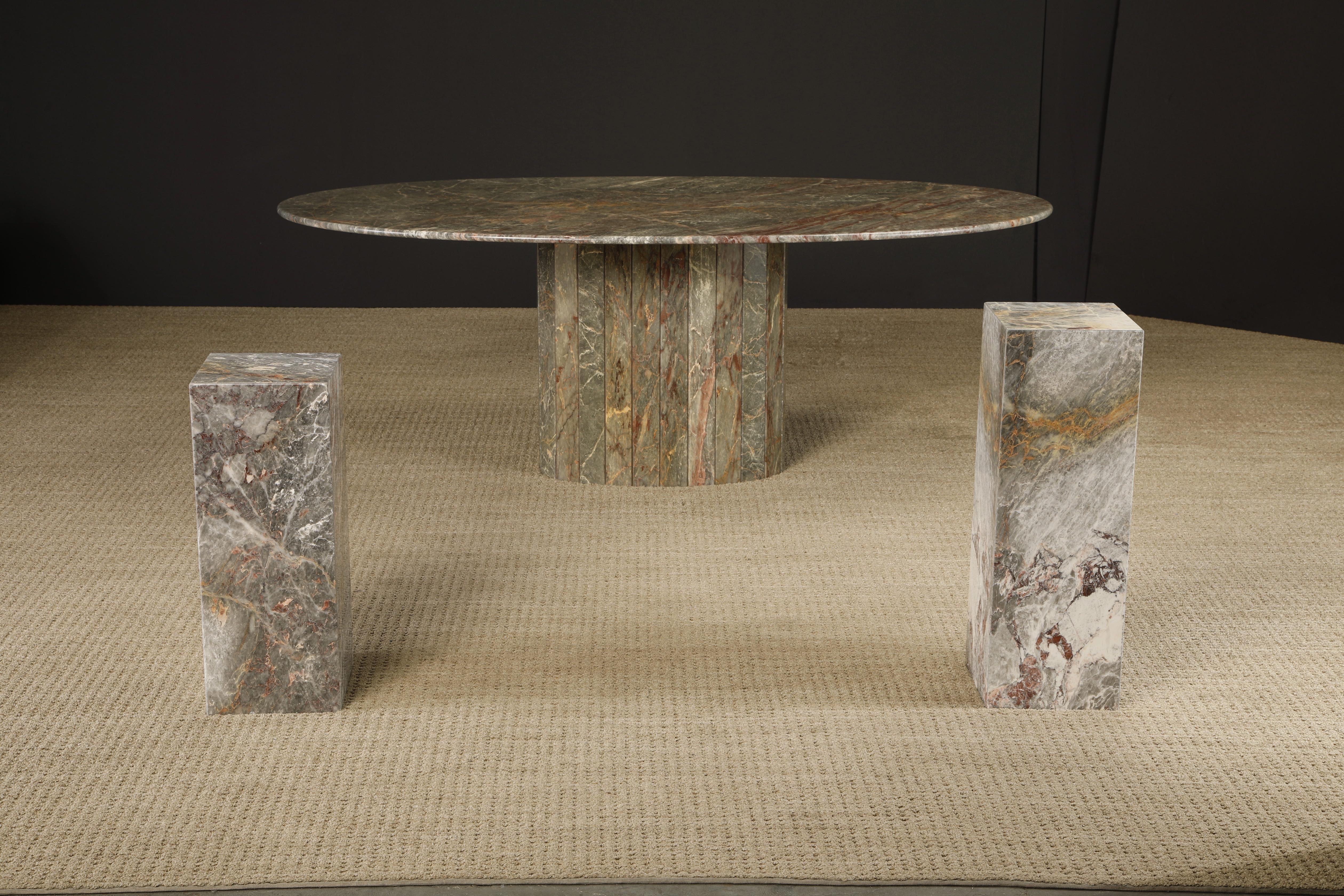 Roche Bobois zugeschriebener Esstisch aus rosa und grauem Marmor, ca. 1980er Jahre im Angebot 13