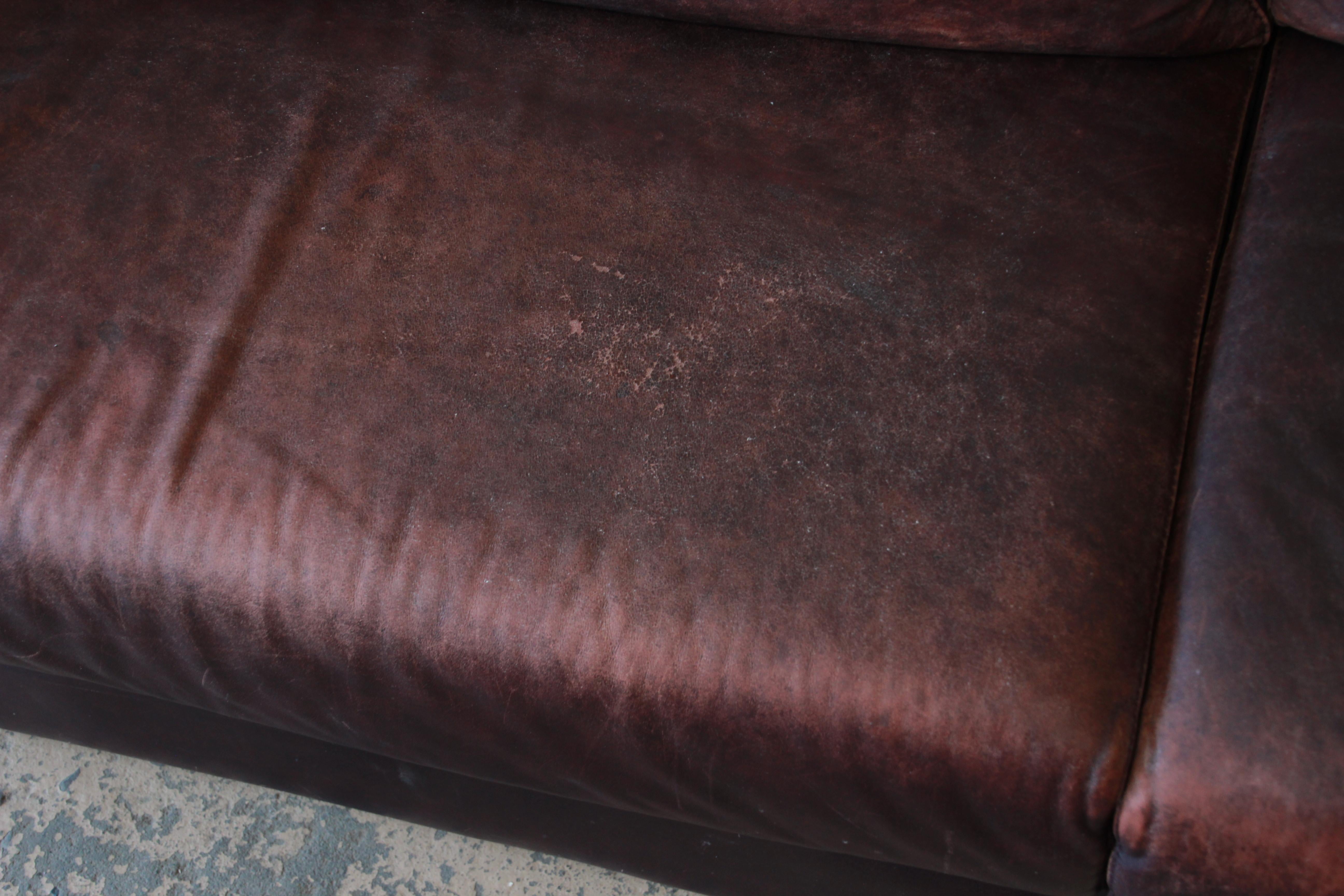 Roche Bobois Bauhaus Style Leather Sofa, 1970s 5