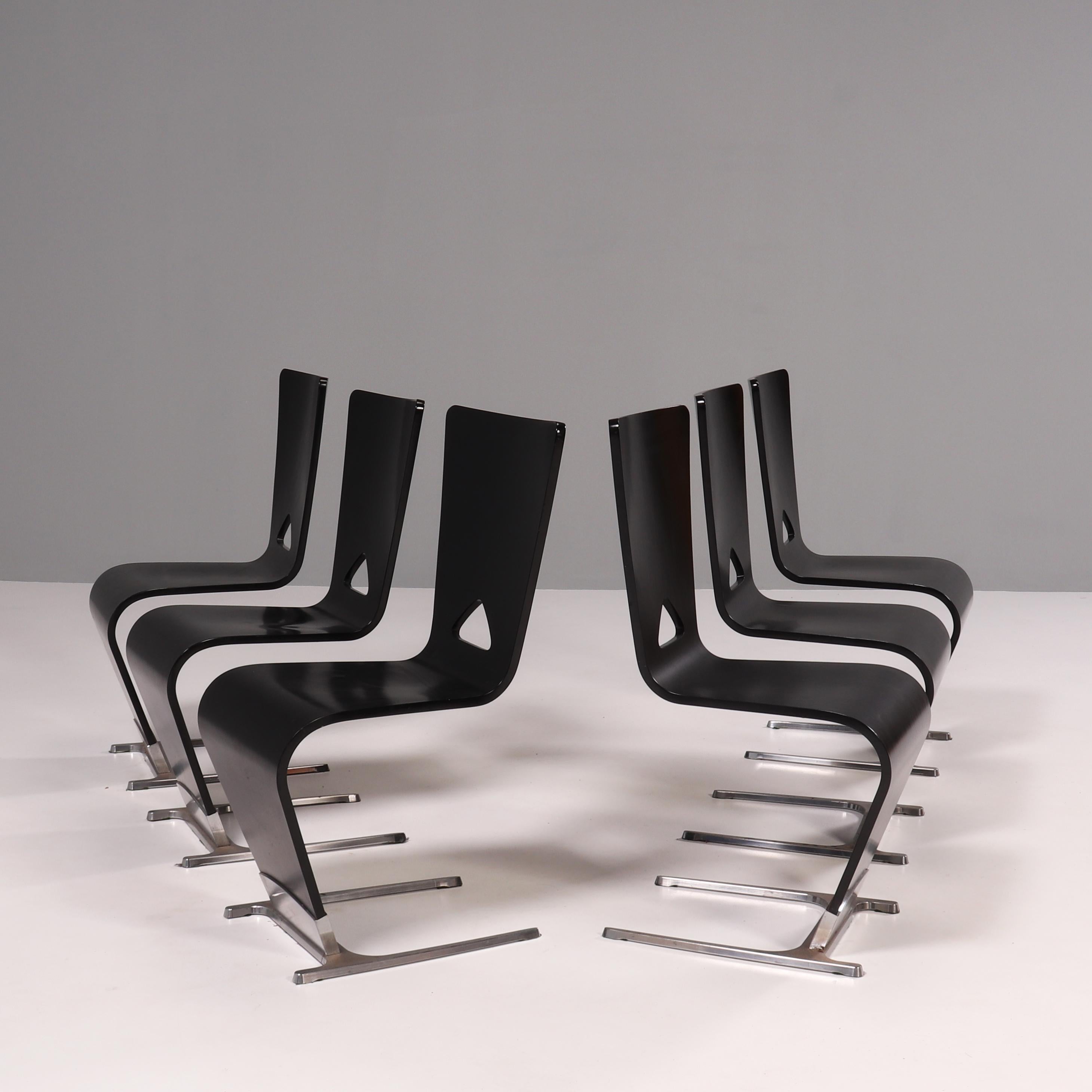Roche Bobois Black Dining Table and Six Chairs by Sacha Lakic, 2005 2