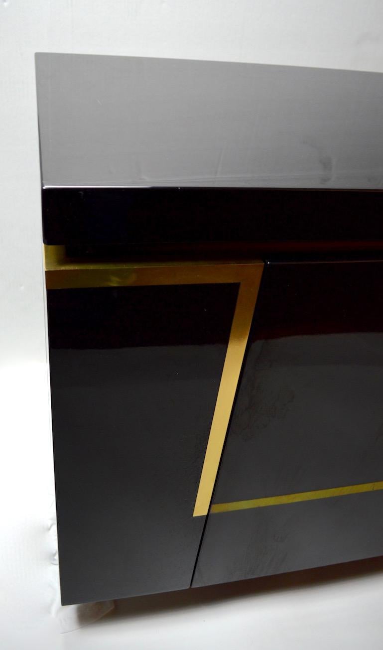 Roche Bobois Black Lacquer Sideboard Bar Credenza, Jean Claude Mahey 5