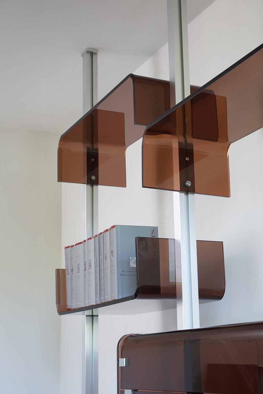 Roche Bobois bookcase in smoked plexiglass by Michel Ducaroy 2
