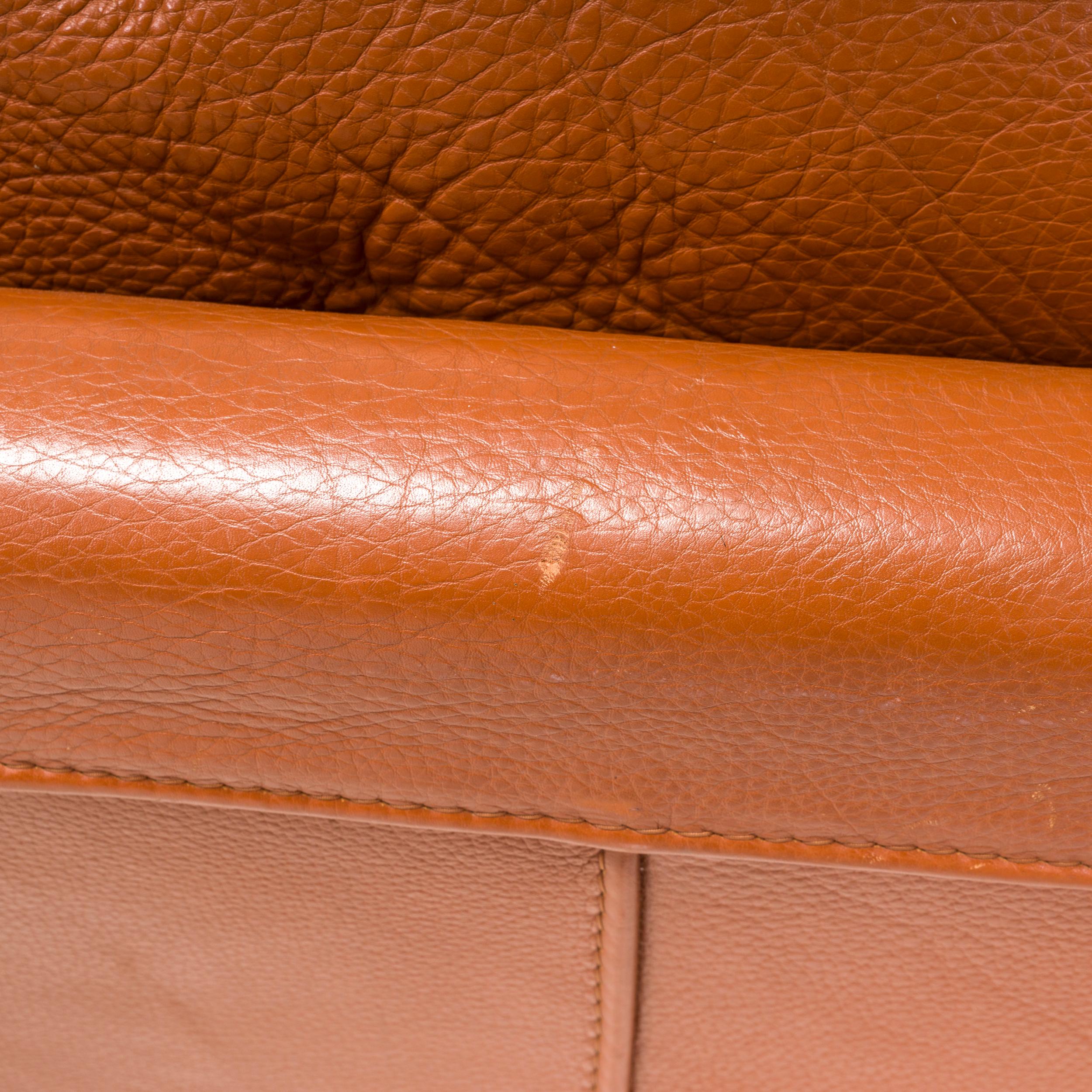 Roche Bobois Brown Leather Sofa, Three Seater 8