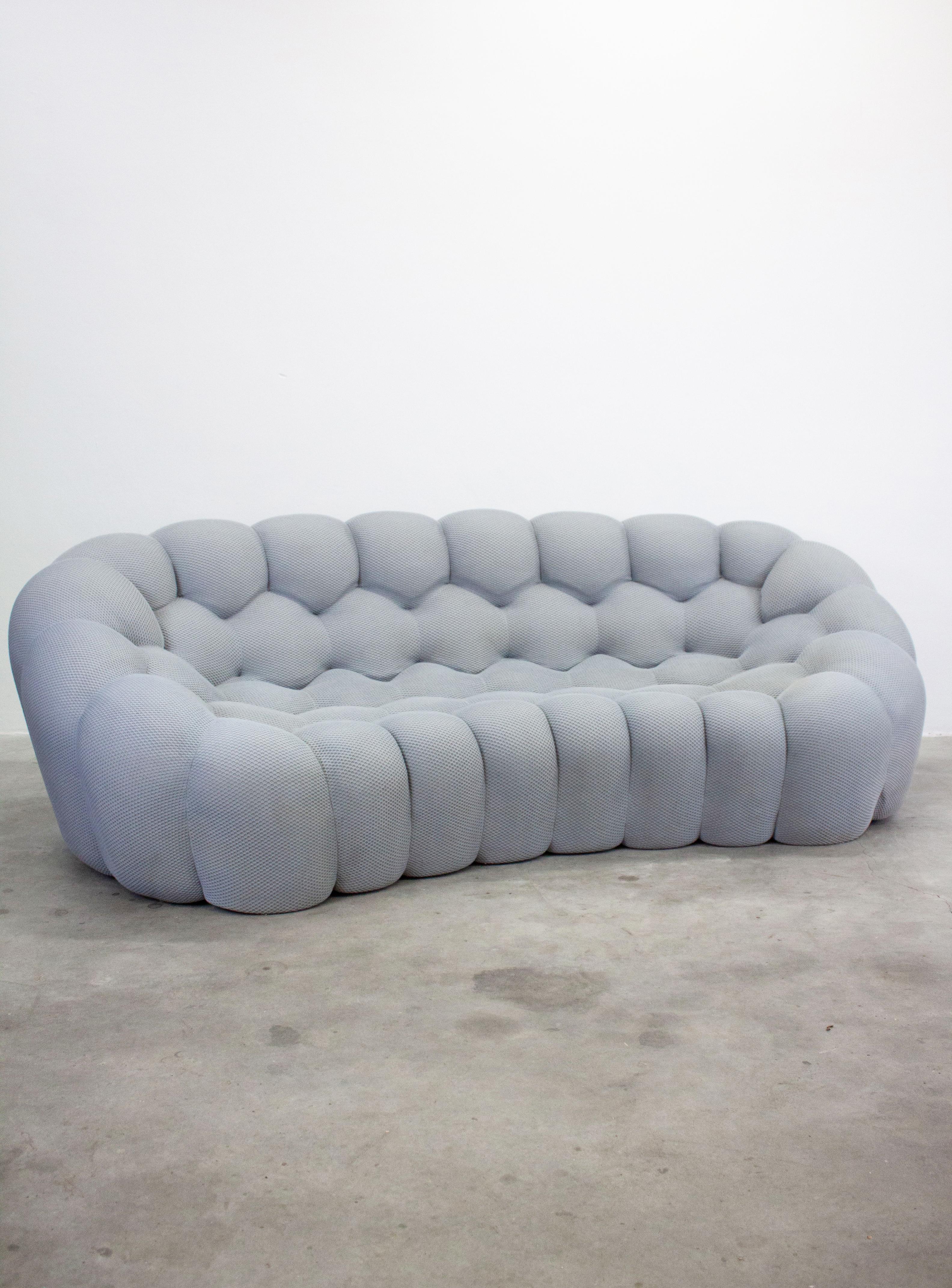 Roche Bobois Bubble 2 Cuved 3/4-Seat Sofa by Sacha Lakic (Light Grey) In Good Condition In AMSTERDAM, NL