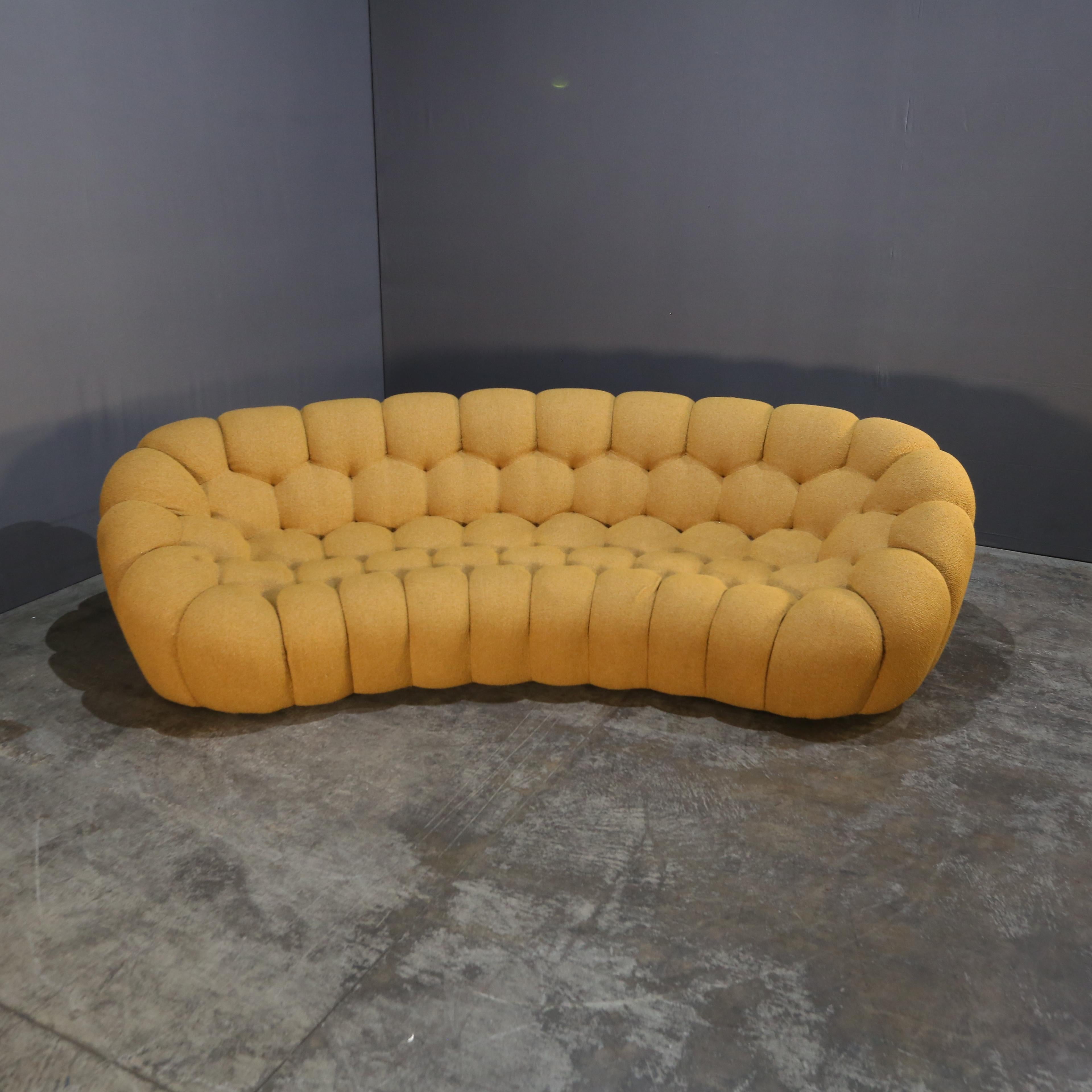 Fabric Roche Bobois Bubble Curved Sofa by Sacha Lakic For Sale