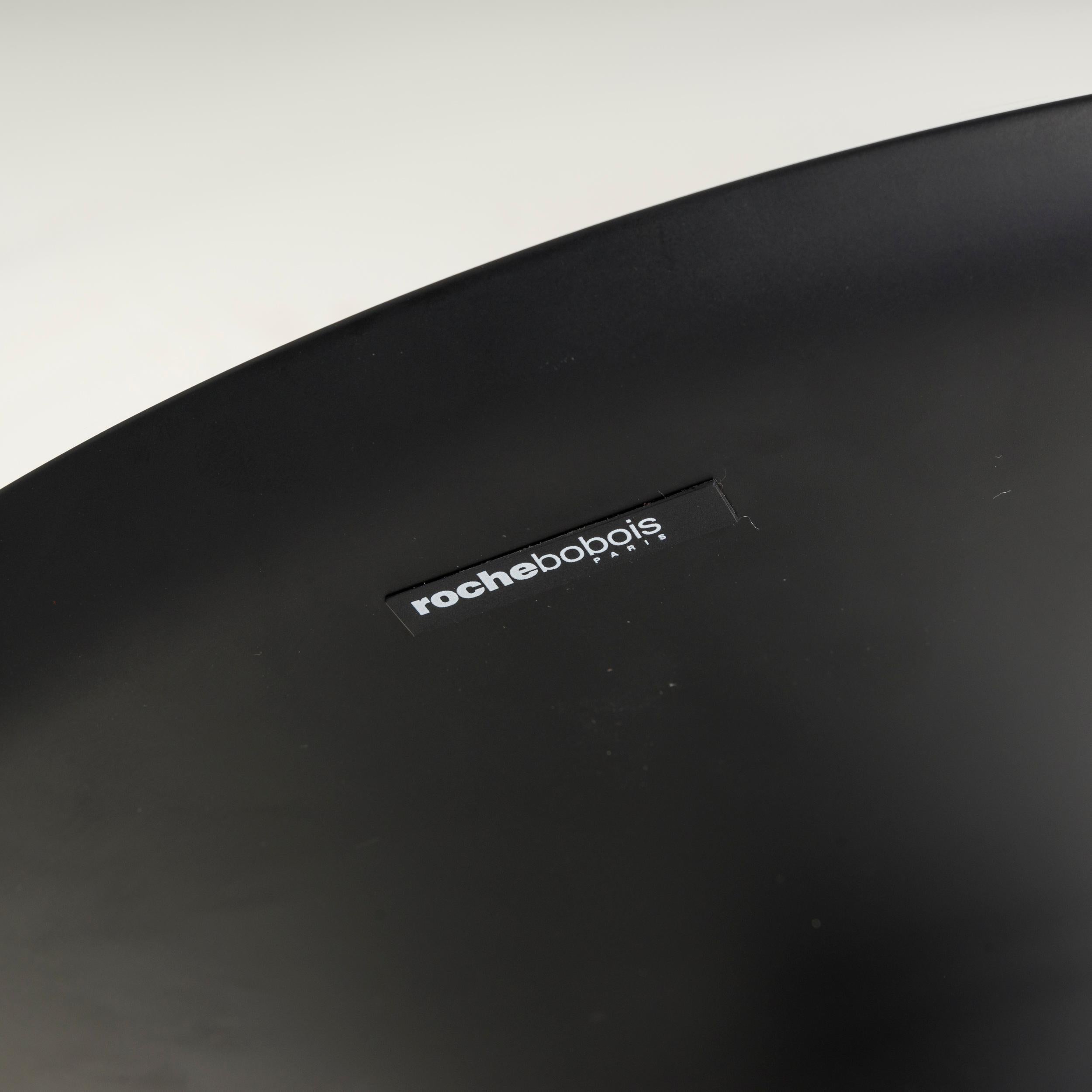 Roche Bobois by Fabrice Berrux AQUA Carrara Marble & Black Side Pedestal table For Sale 1