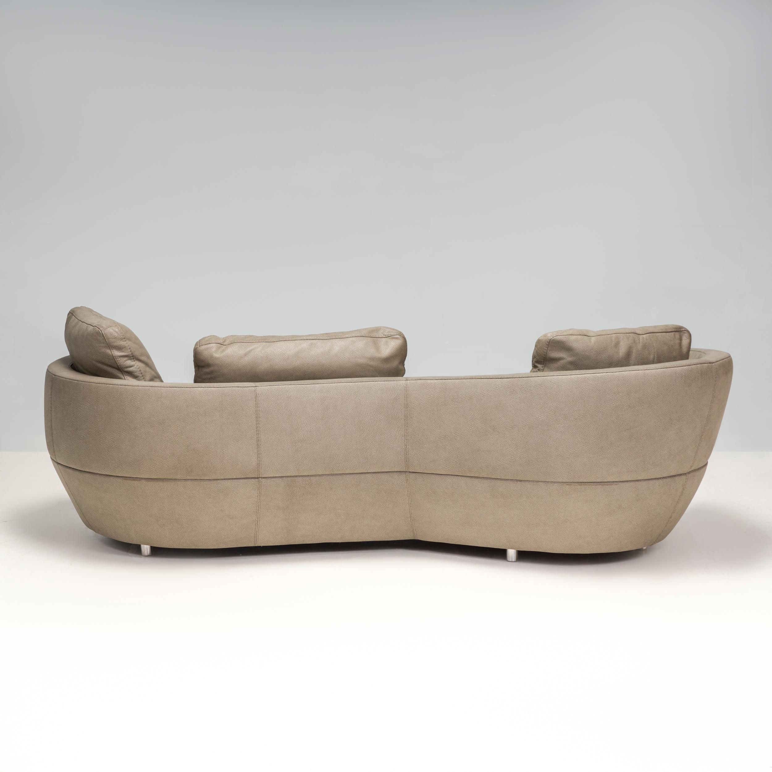 Modern Roche Bobois by Gabriele Assmann & Alfred Kleene Leather Digital Curved Sofa For Sale